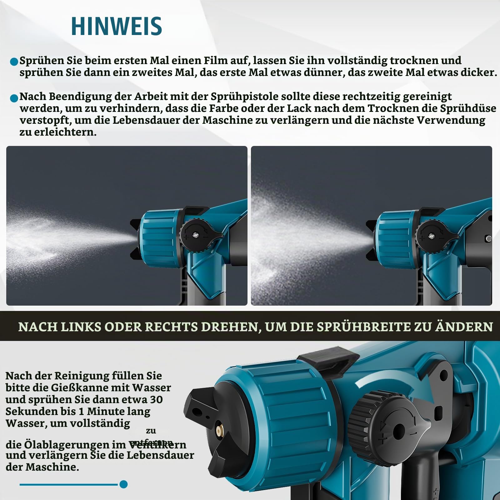 Akku Farbsprühsystem kompatibel mit Makita 18V Akku (Ohne Batterie)