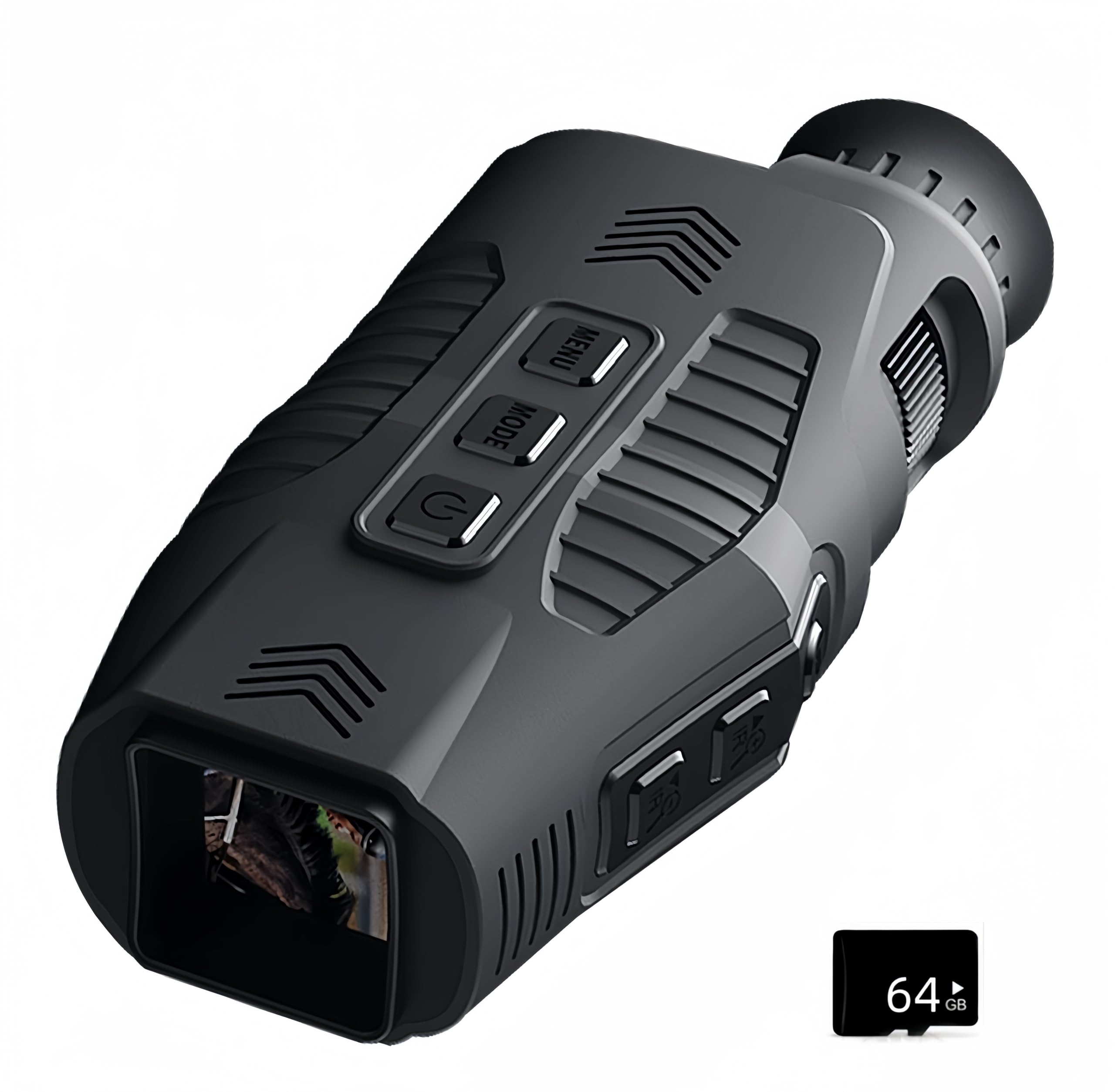 KinZon Lunettes de Vision Nocturne, monoculaire numérique Infrarouge 1080p, Carte SD 64G Incluse, Zoom numérique 5X, Distance de Vision 300 m, Photos et vidéos