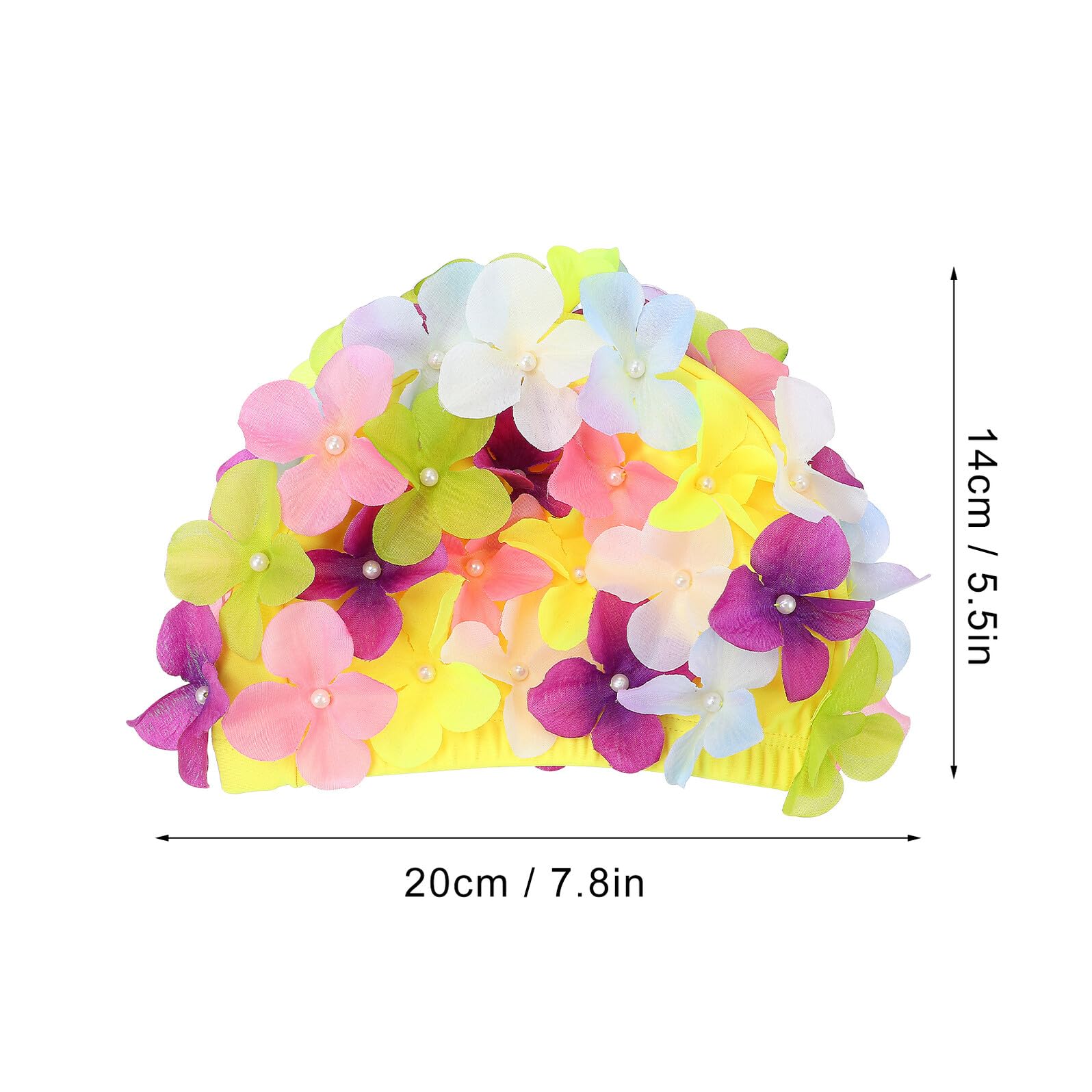 ifundom Festa Estiva 2 Cuffie da Piscina Donna Fiori in Nylon, Cuffia Piscina Fiorata Grande Elasticità e Protezione Chioma, per Spa e Nuoto