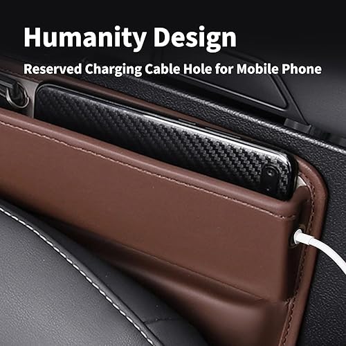 Miniatura 3 de SHOFOYOC Paquete de 2 organizadores de relleno de espacio para asiento de automóvil, organizador multifuncional de piel sintética con bolsillo