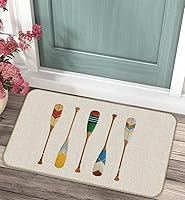 Vista 2 de Voatok Tapete decorativo rústico con diseño de paleta de lancha de lago, de bienvenida familiar, retro, de grano de madera, 17 x 30 pulgadas