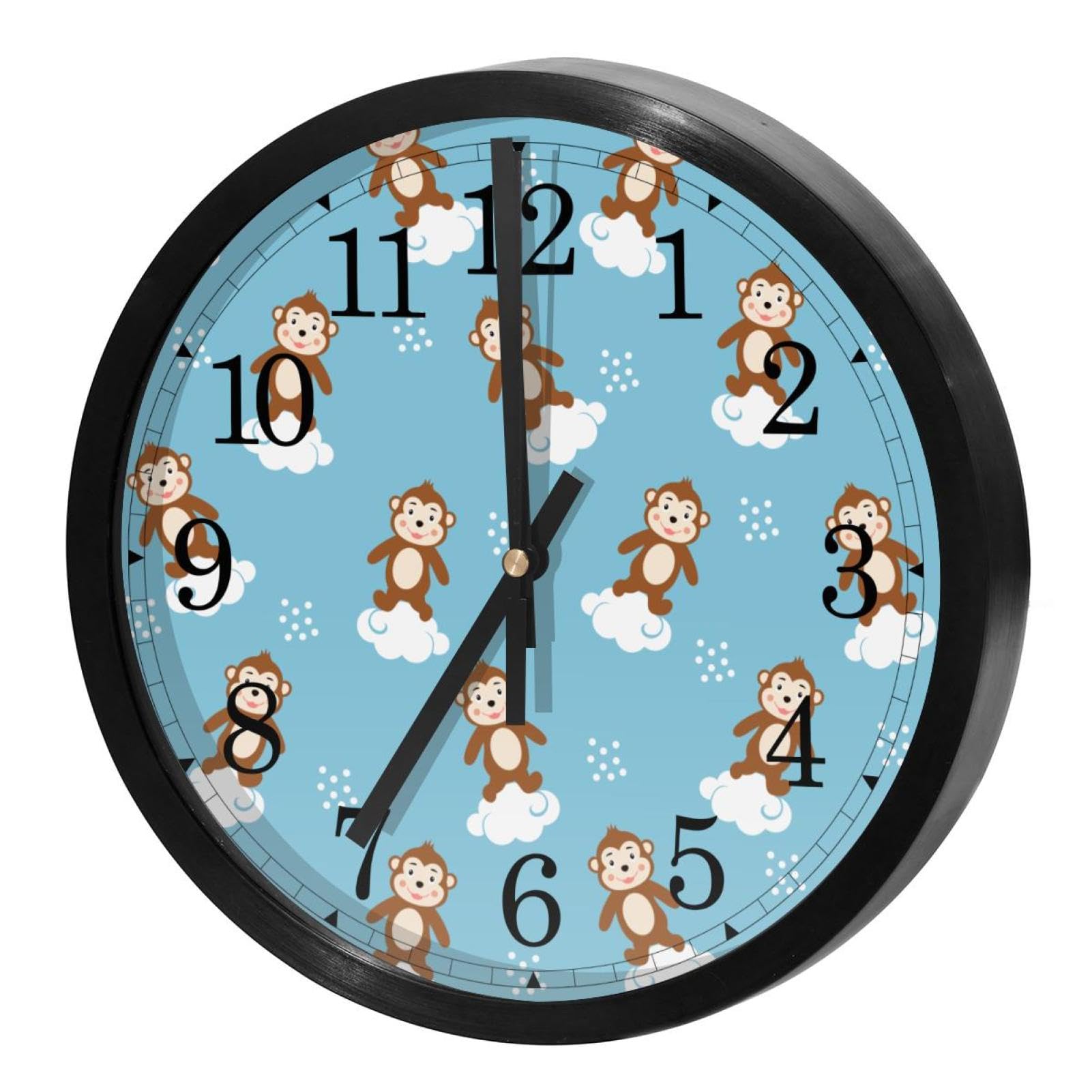 Horloge murale silencieuse pour un sommeil sans tic-tac dans la chambre enfant singe