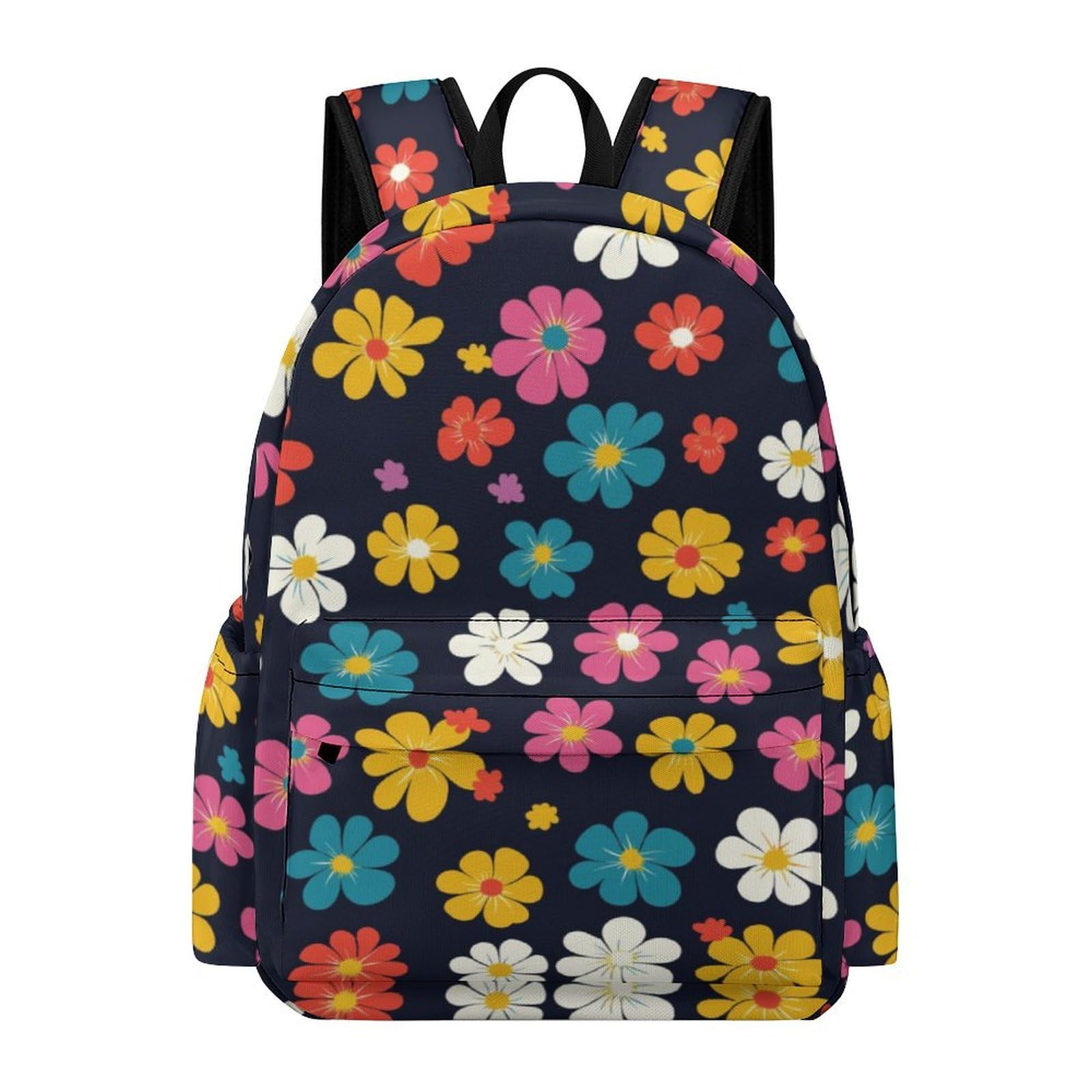 TPISLI Children Flowers Motif Fashion Backpack Boys Girls Junior School Years 3-6 11.6 Inch Laptop School Bag, Lightweight Stylish Plant Print Daypack for Daily Travel New Term Gift — image 1