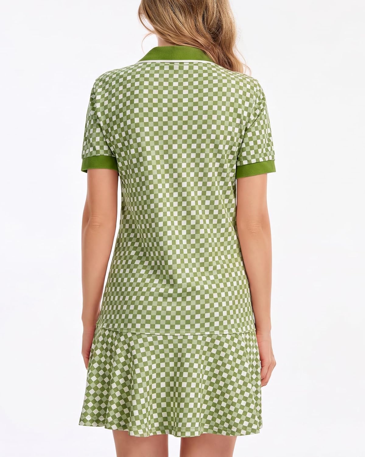 YEXPINE Polo Dress for Women Short Sleeve Ruffle Hem Golf Tennis Summer Mini Dresses