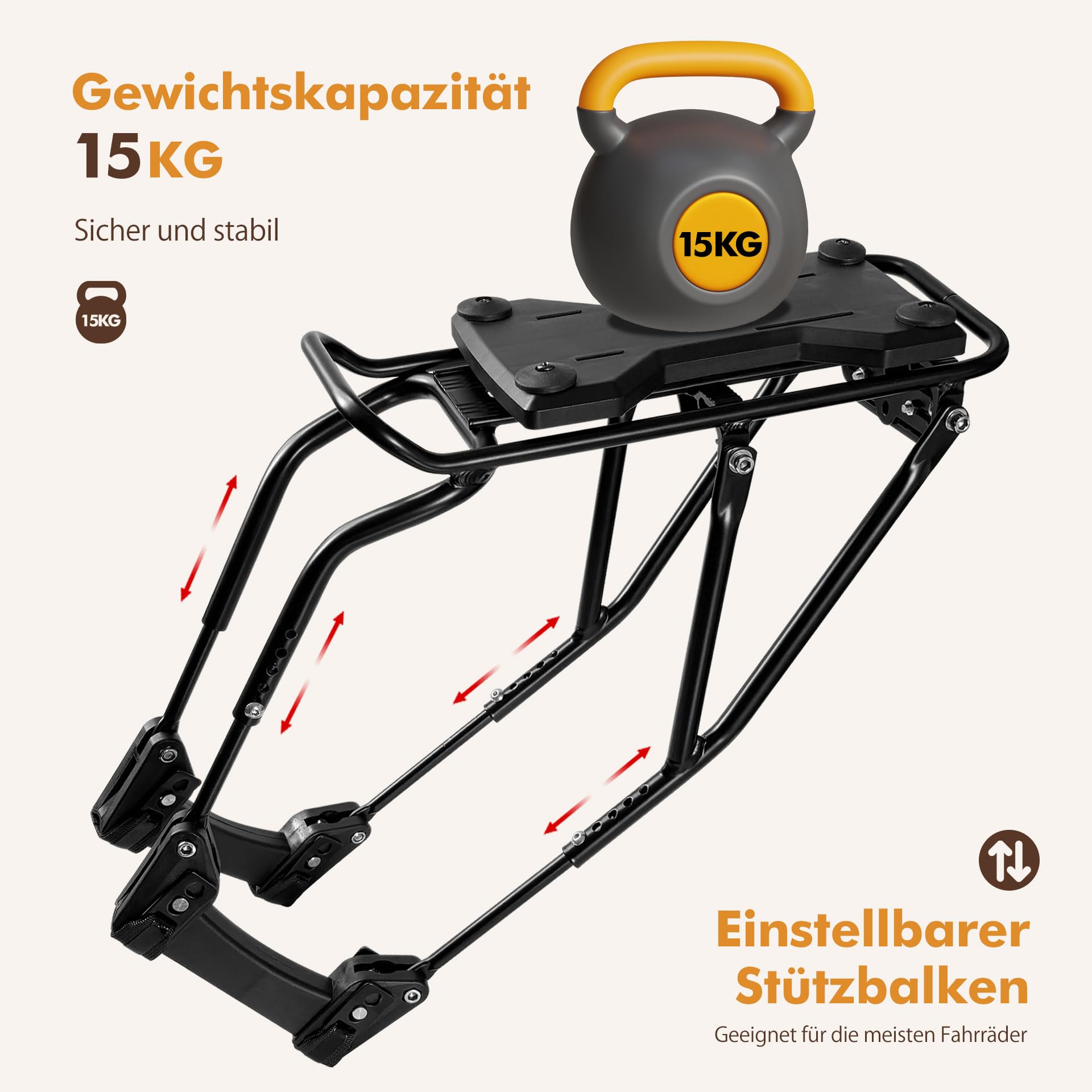 Mimoke Mountainbike Gepcktrger 26-29 Zoll - Aluminium Bis 50 Kg Mit  Schnellmontage