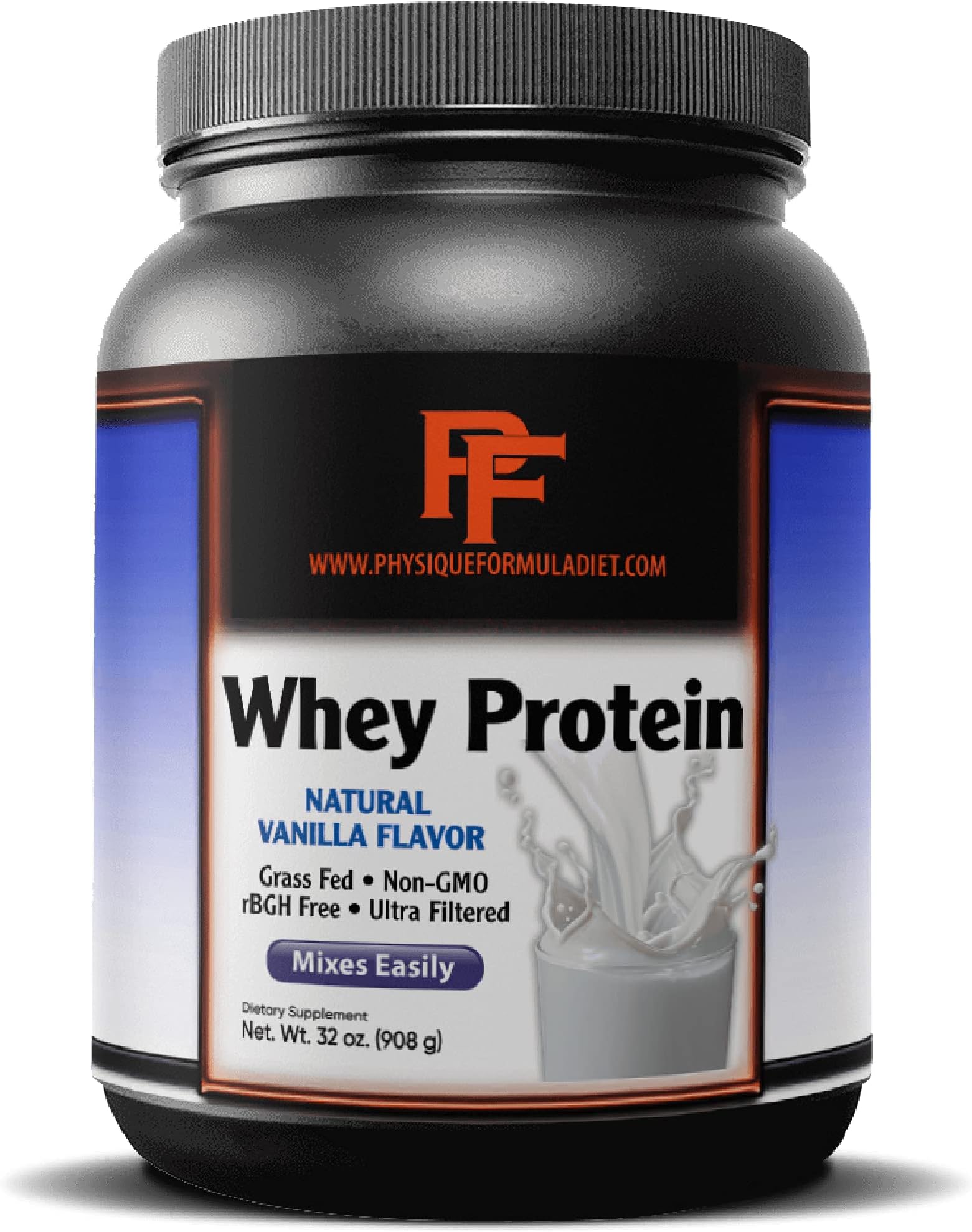 Grass Fed Whey Protein Powder- 100% All Natural Grass Fed Protein Non-GMO Cold Processed Gluten Free rBGH/RBST Free Hormone Sucralose Free Whey Isolate Vanilla Flavor