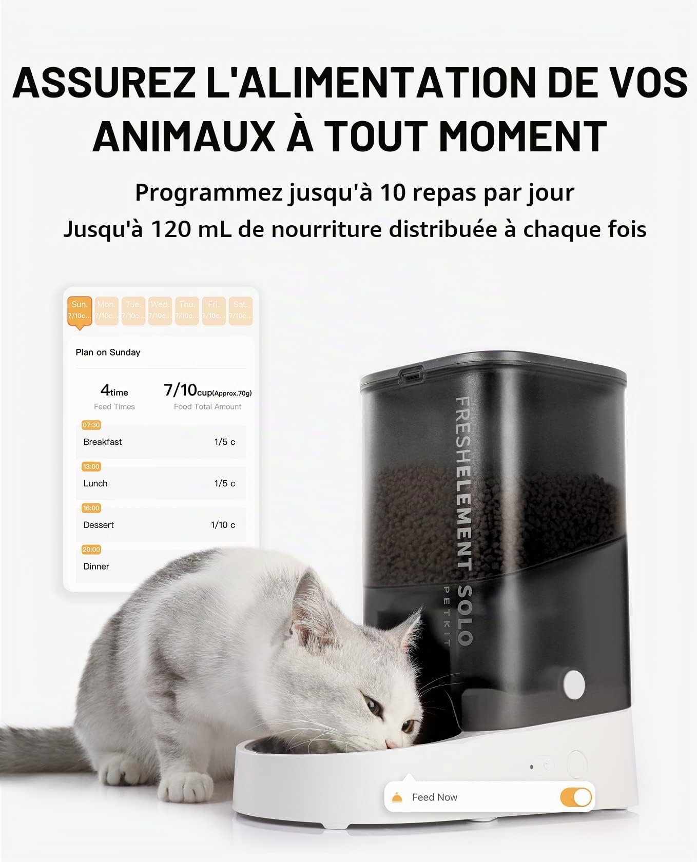 Petkit Smart Solo Distributeur Automatique de Nourriture 3 litres Gris