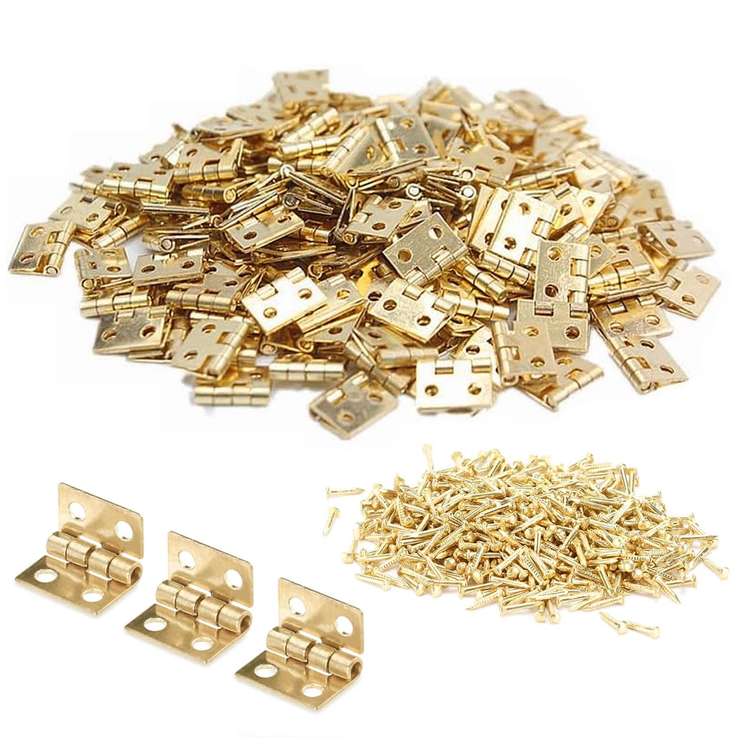 Amazon.co.jp: 蝶番 ミニ蝶番 8*10mm 50個セット ネジ付き 4穴 木箱用