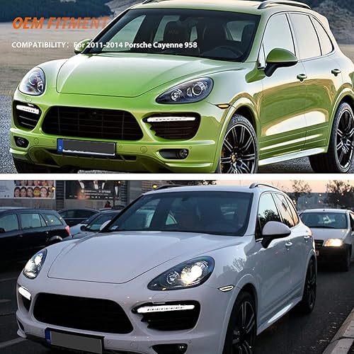 Miniatura 6 de ADIIL Kit de luz de marcador lateral frontal LED ámbar blanco ahumado, compatible con Porsche 958 Cayenne 2011-2014, intermitente ámbar y lámparas