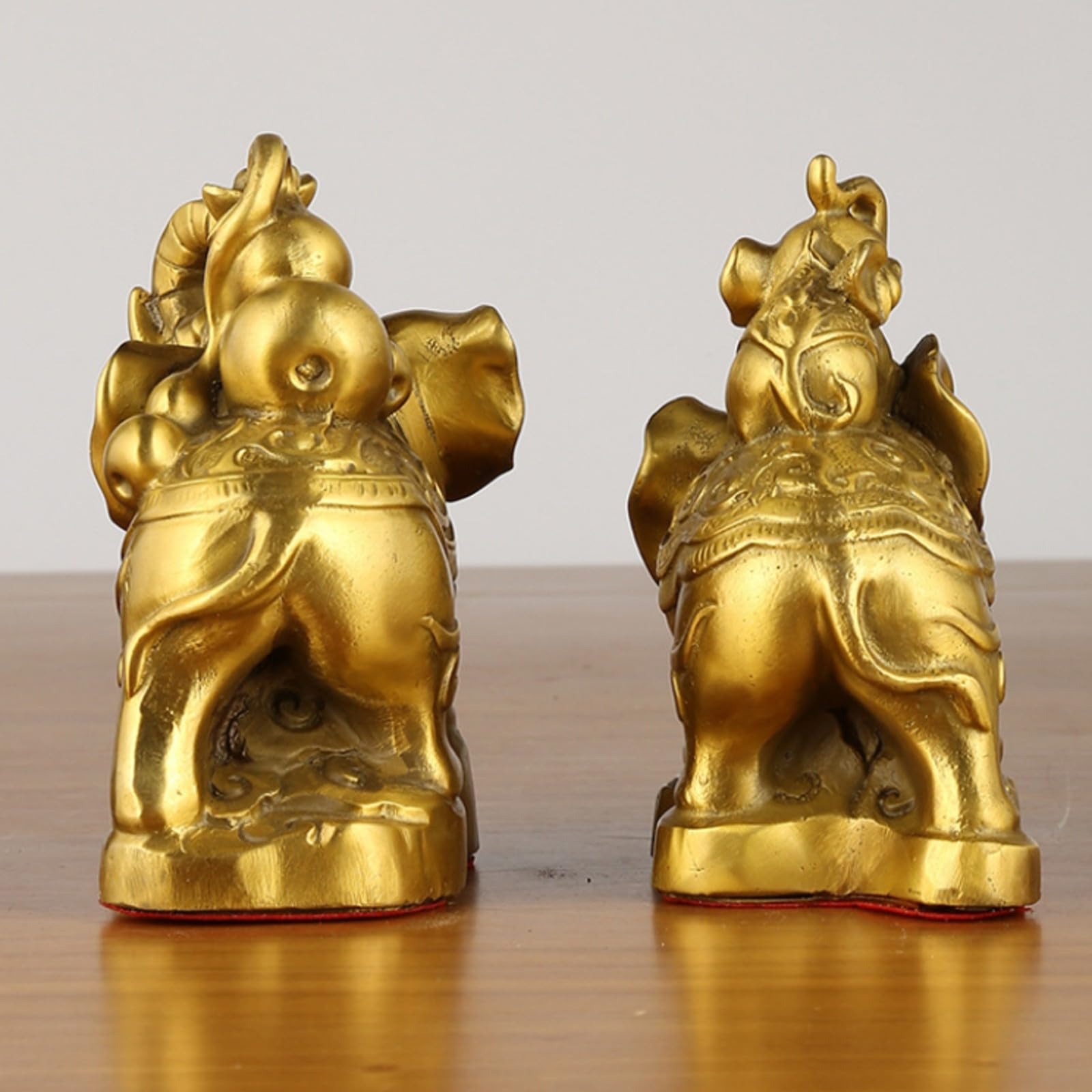 F Fityle Paquirmos Latón Dorado talles Grabados en Relieve, Figuras paquirmos, para Mesa, 16CM