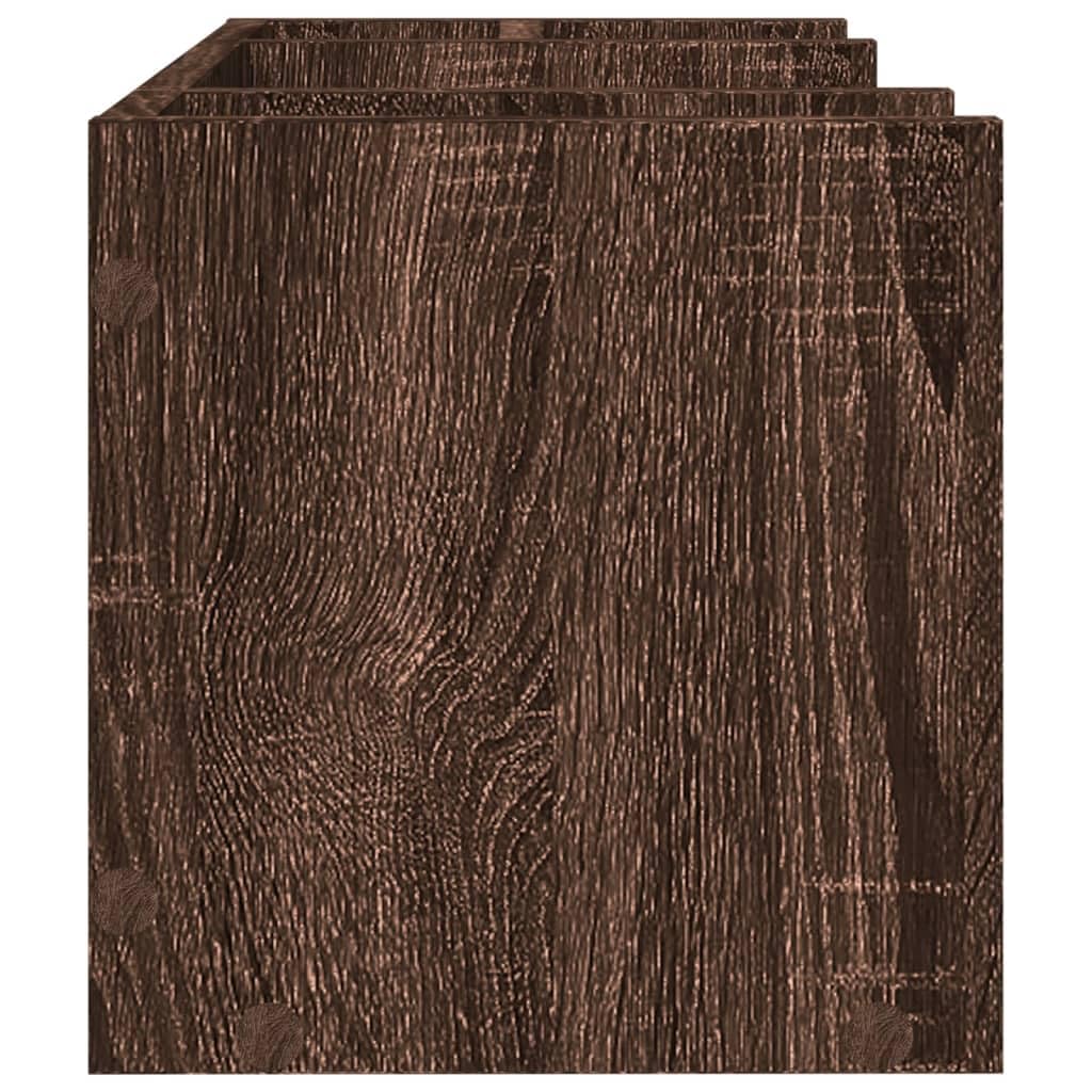 Organizer da scrivania, in legno di quercia, 44,5 x 24 x 25 cm, con 6 scomparti, per cancelleria, organizzazione, portapenne, documenti, per casa e ufficio