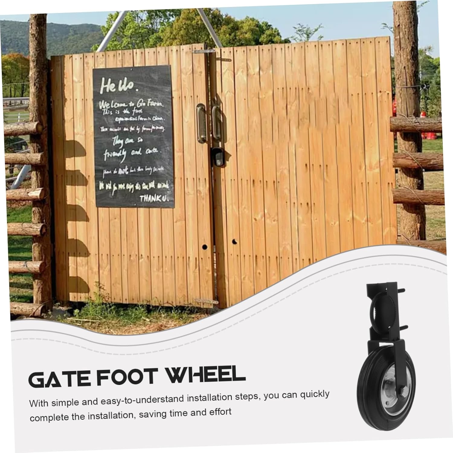 Heavy-Duty Gate Support Caster Wheel for Farms Effortless Movement Easy Installation Stable Construction for Fencing and Outdoor Gates
