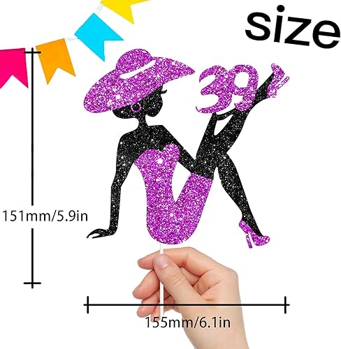 Miniatura 5 de Decoración para tartas de niña sentada para niña y dama de 10 años, maquillaje, spa, temática de fiesta, suministros de decoración de 10 siluetas,