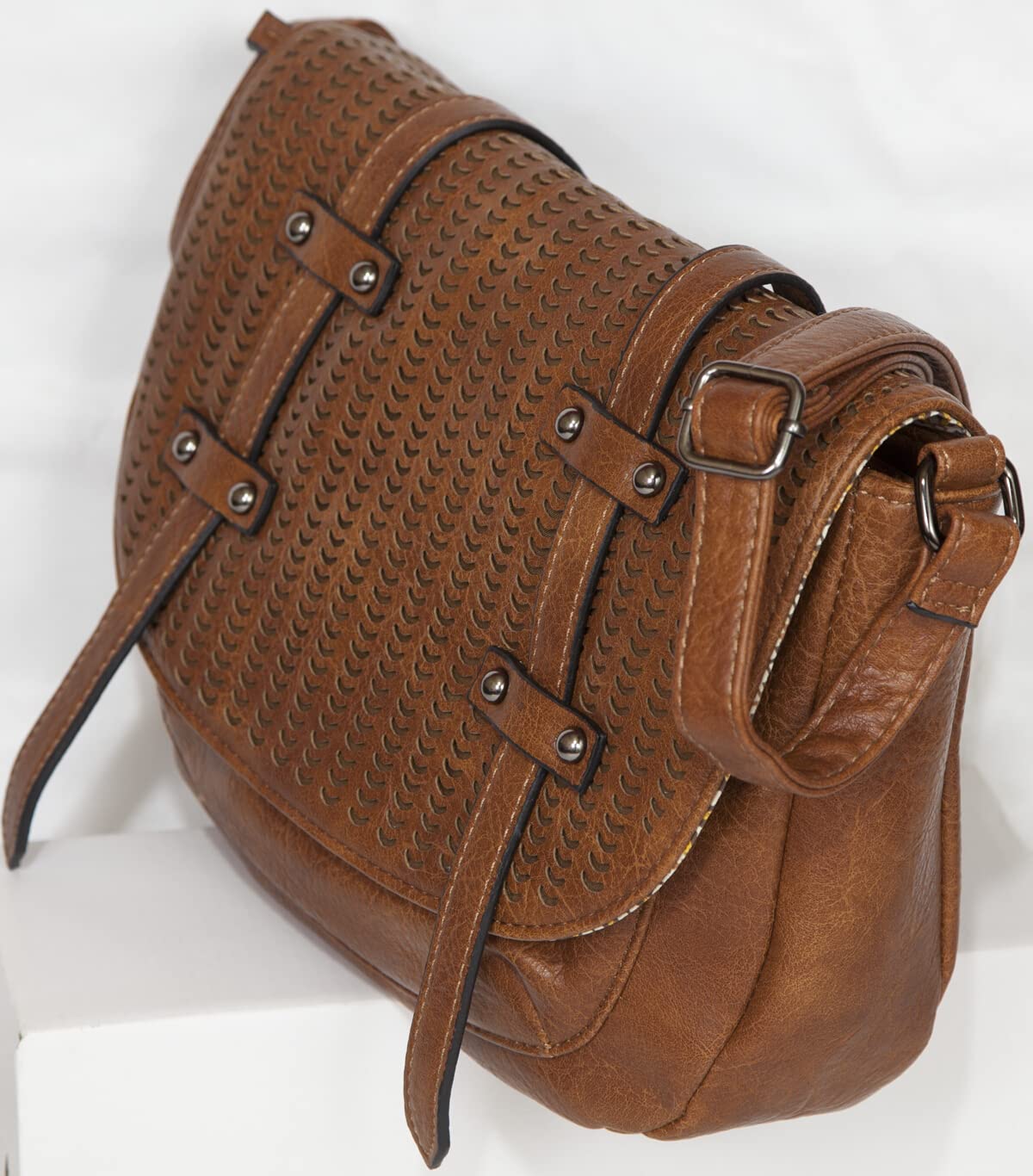 Bolso de mujer con correa de piel sintética y piel sintética, bolso de mano para mujer, bolso de mano, hombro 'Arian' ANCIEN PRIX 54,00 euros, marrón claro, Medium_