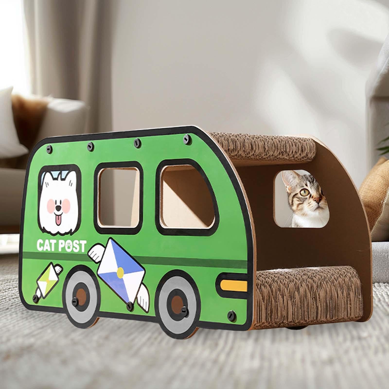 Chat Griffoir Meuble Carton Plateau Double Couche Résistant Structure Solide Protection Griffes Convient pour Chats Maison Détente, Bus
