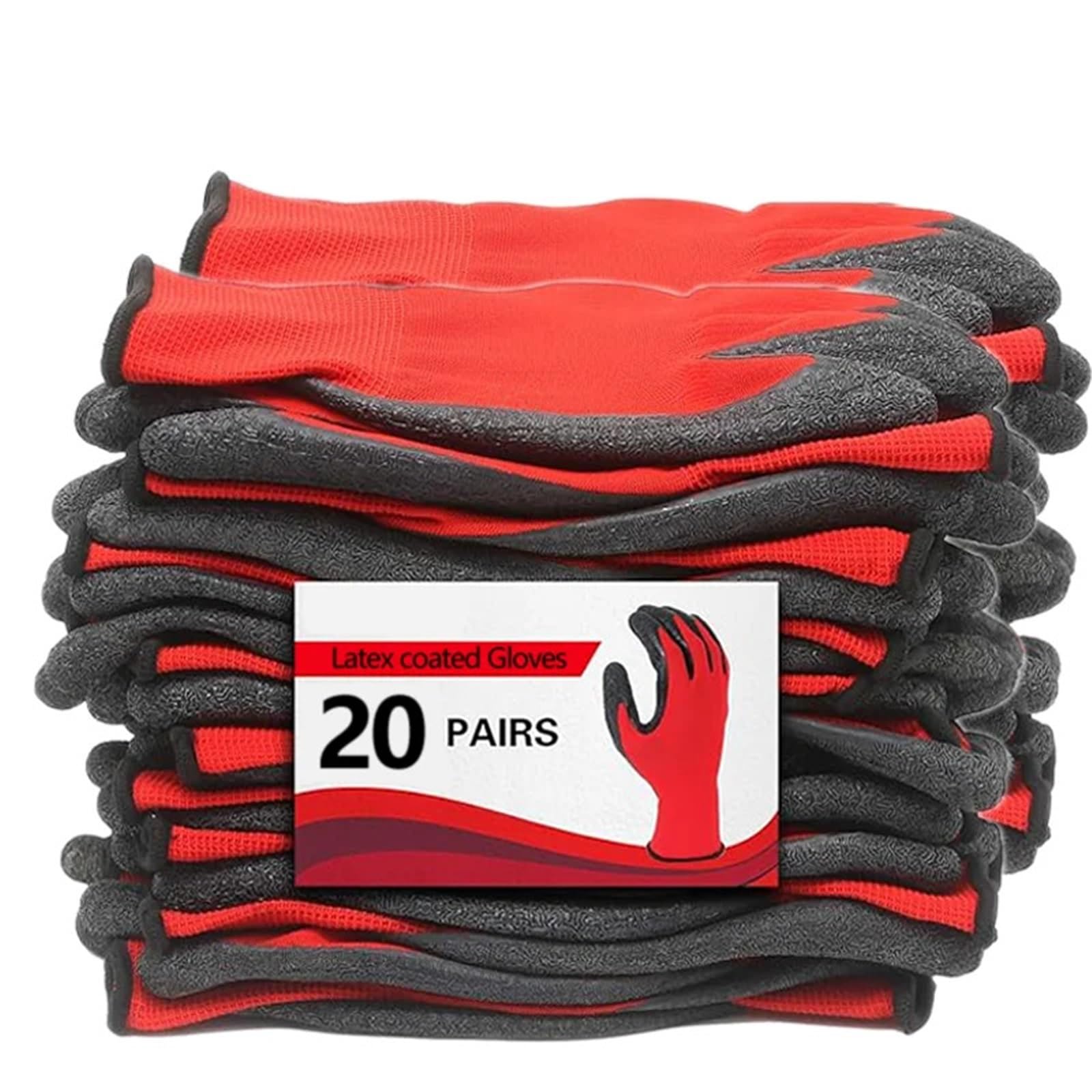 Guanti Da Lavoro Antiscivolo Guanti da lavoro antiscivolo increspati con presa elevata for attività lavorative(20 pairs,L)