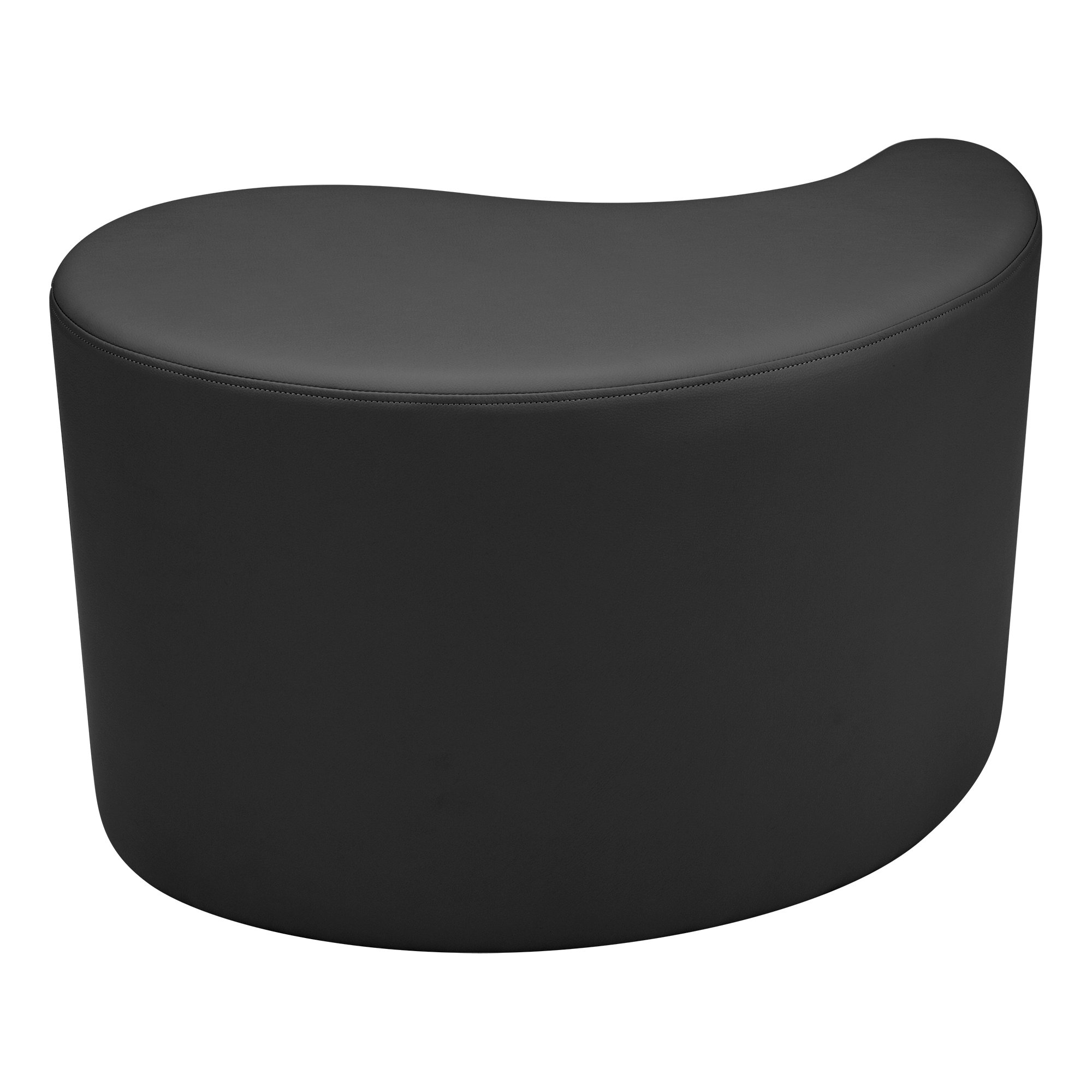 Assise souple en vinyle noir Learniture aux finitions soignées pour agencement contemporain