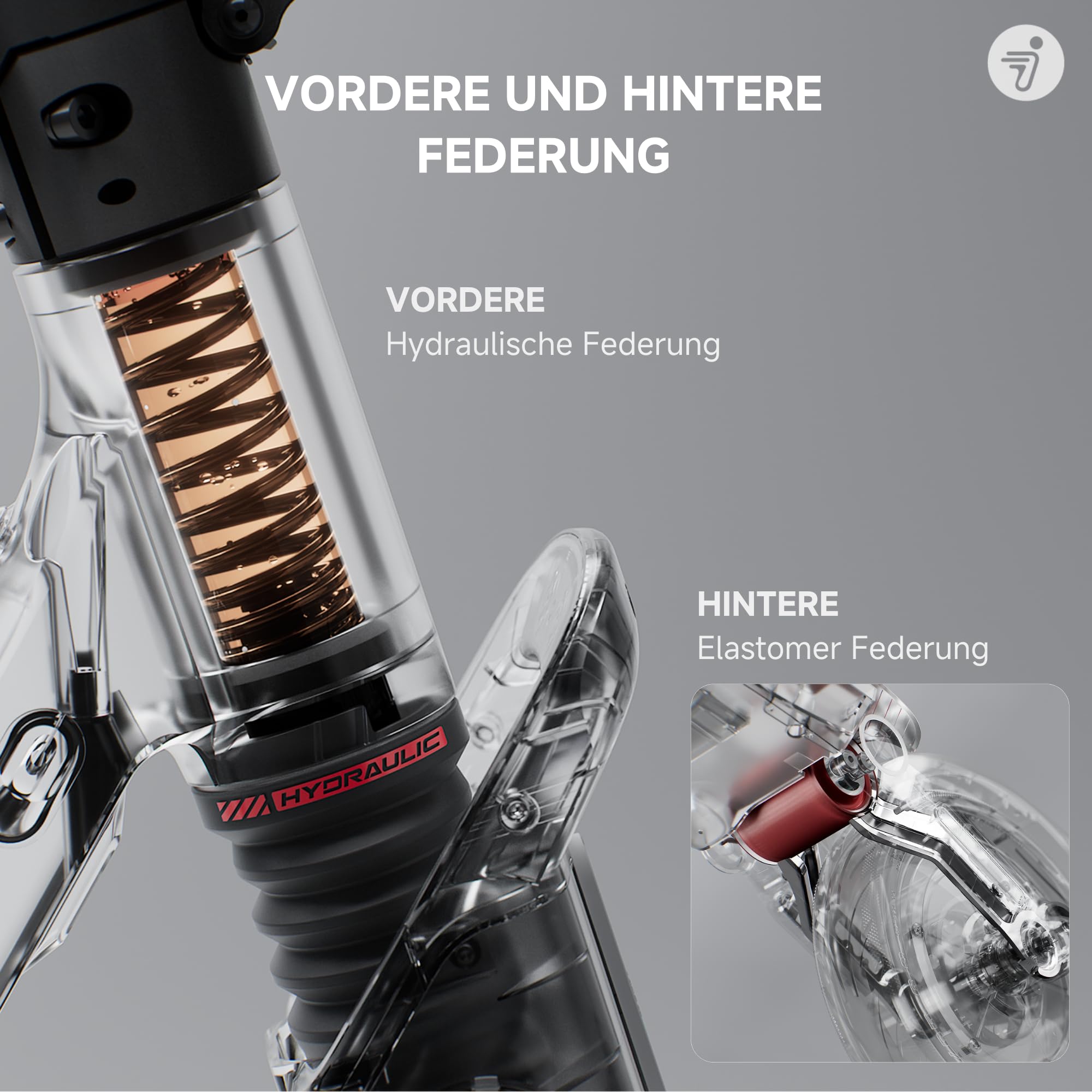 Segway-Ninebot F3 Pro D, E-Scooter mit Straßenzulassung für Erwachsene, 70km Reichweite im Eco-Modus, 120kg Tragfähigkeit, doppelte hydraulische Federung, Smart Display