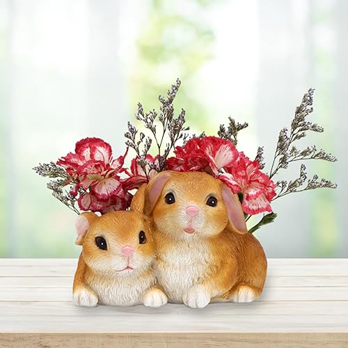 Miniatura 5 de Maceta de conejo, macetas pequeñas para suculentas con drenaje, bonitas macetas de resina de conejo, maceta decorativa de conejo, maceta pequeña