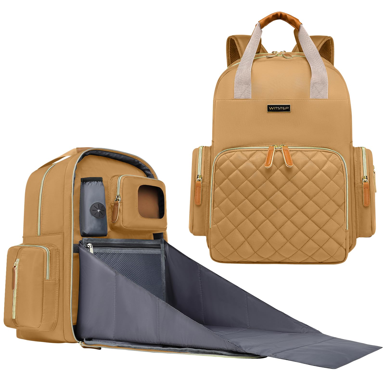 WITSTEP Diaper Bag Backpack with Changing Station, Baby Diaper Bag Organizer for Moms Dads Large Baby Changing Bags