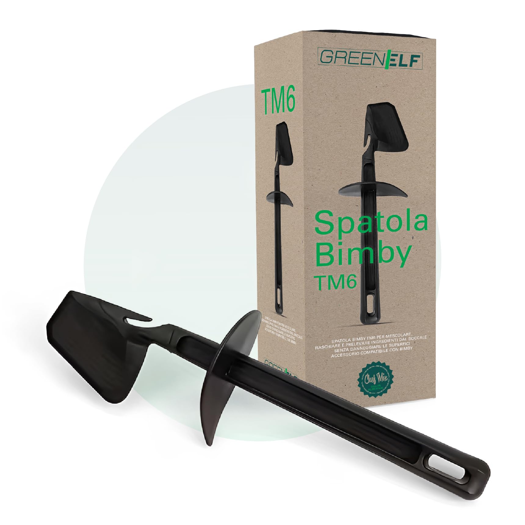 GREENELF - Spatola Bimby TM6, Accessorio Bimby TM6 Compatibile con Thermo-Mix TM6, Spatola per Mescolare, Leccapentola per Raschiare senza Sprechi, Facile da Pulire