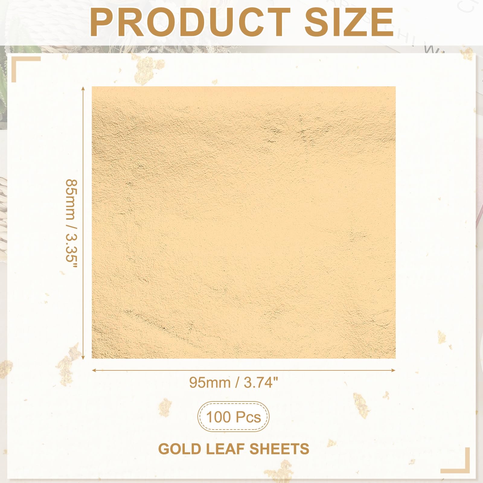 PATIKIL Gold Leaf Sheets for Art 8.5x9.5cm - Image 2