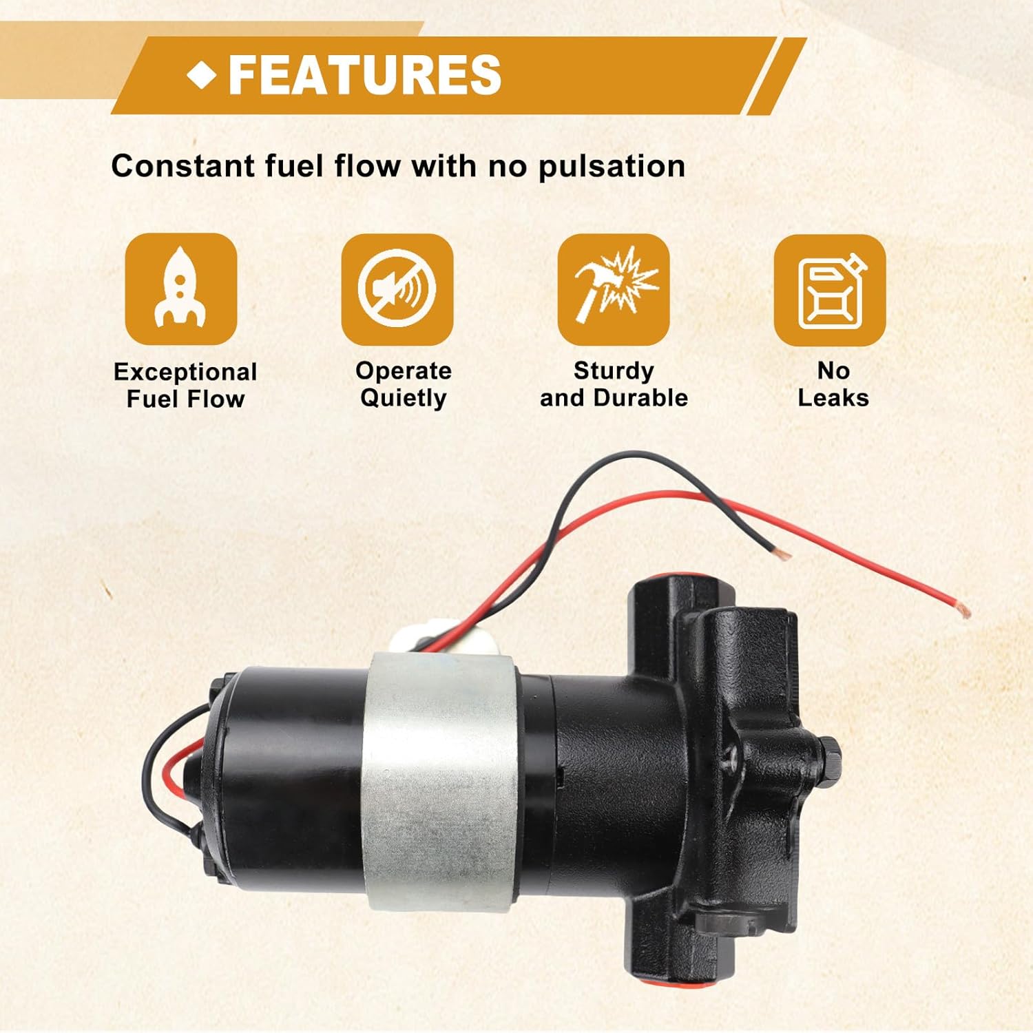 USTAR 110 GPH Electric Fuel Pump 14 PSI Replaces 12-802-1 Multifunctional Use Easy to Install Reliable (110 GPH)