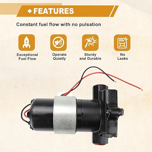 Miniatura 6 de USTAR Bomba de combustible eléctrica de 110 GPH de 14 PSI Sustituye 12-802-1 Uso Multifuncional Fácil de Instalar Confiable (110 GPH)