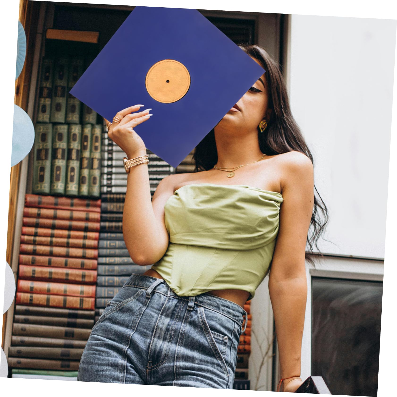 ifundom Buste Protettive per Dischi in Vinile 10 Pezzi Blu | Carta Kraft, Anti Strappo, per Conservare i Dischi e Ridurre Rischio di Danni ai Dati