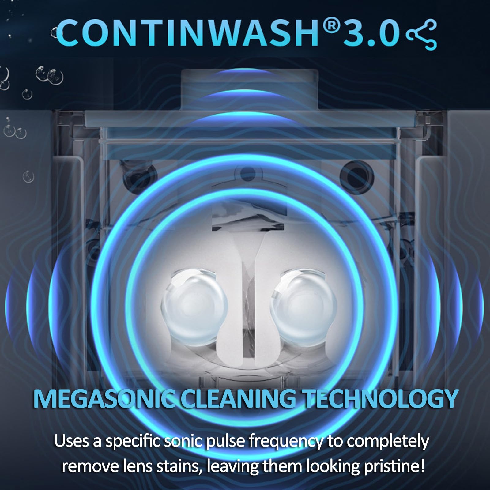 Megasonic Automatic RGP Cleaner do sztywnych soczewek ortopedycznych, obsługa wizualna, wbudowany tryb samoczyszczenia, automatyczna wymiana płynów, do domu