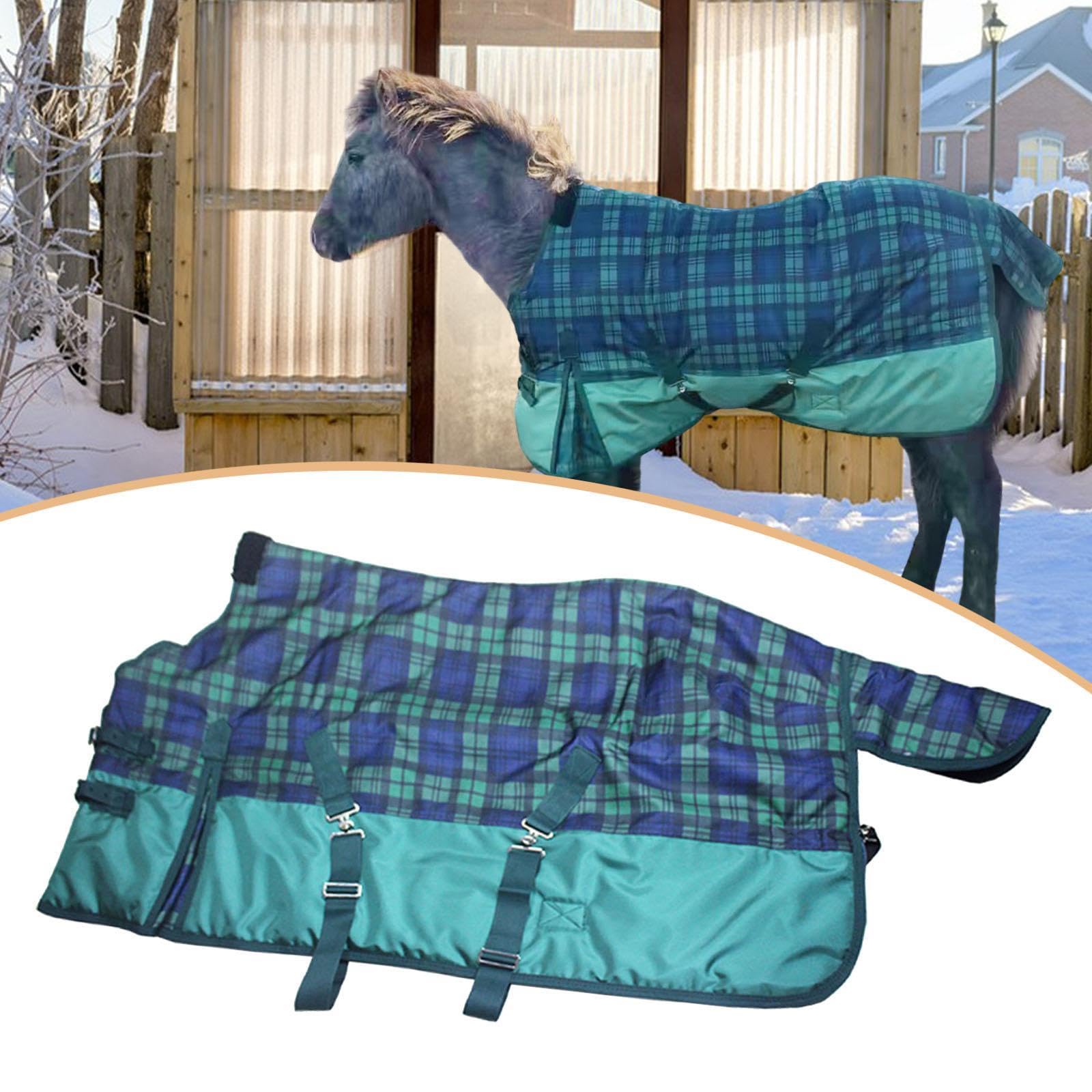 Qianly Manta para Caballo de Invierno Resistente con Cierre Fácil Impermeable Transpirable y a Prueba de Viento Confeccionada en Tela Oxford 1680D Adecuada