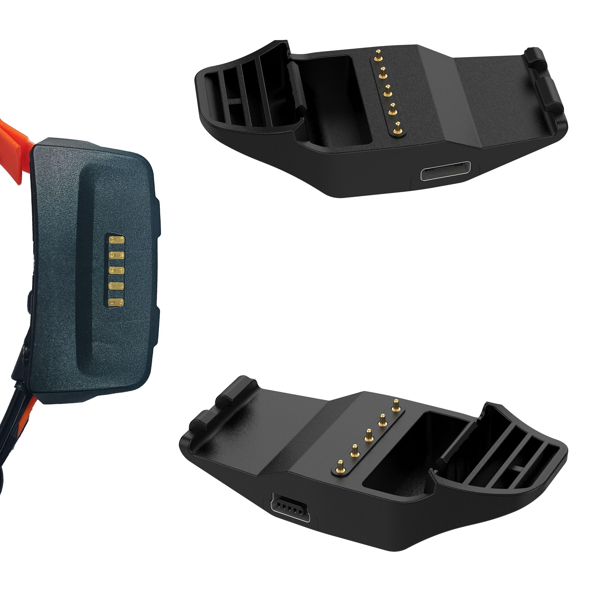 USB-C Charging Base for Garmin T5, TT15, TT10, T15, G TT15x, TT25 Dog Collar, Replacement Charging Clip Compatible with Garmin Sport Pro Dog Collar Bark Collar (Black&Black)