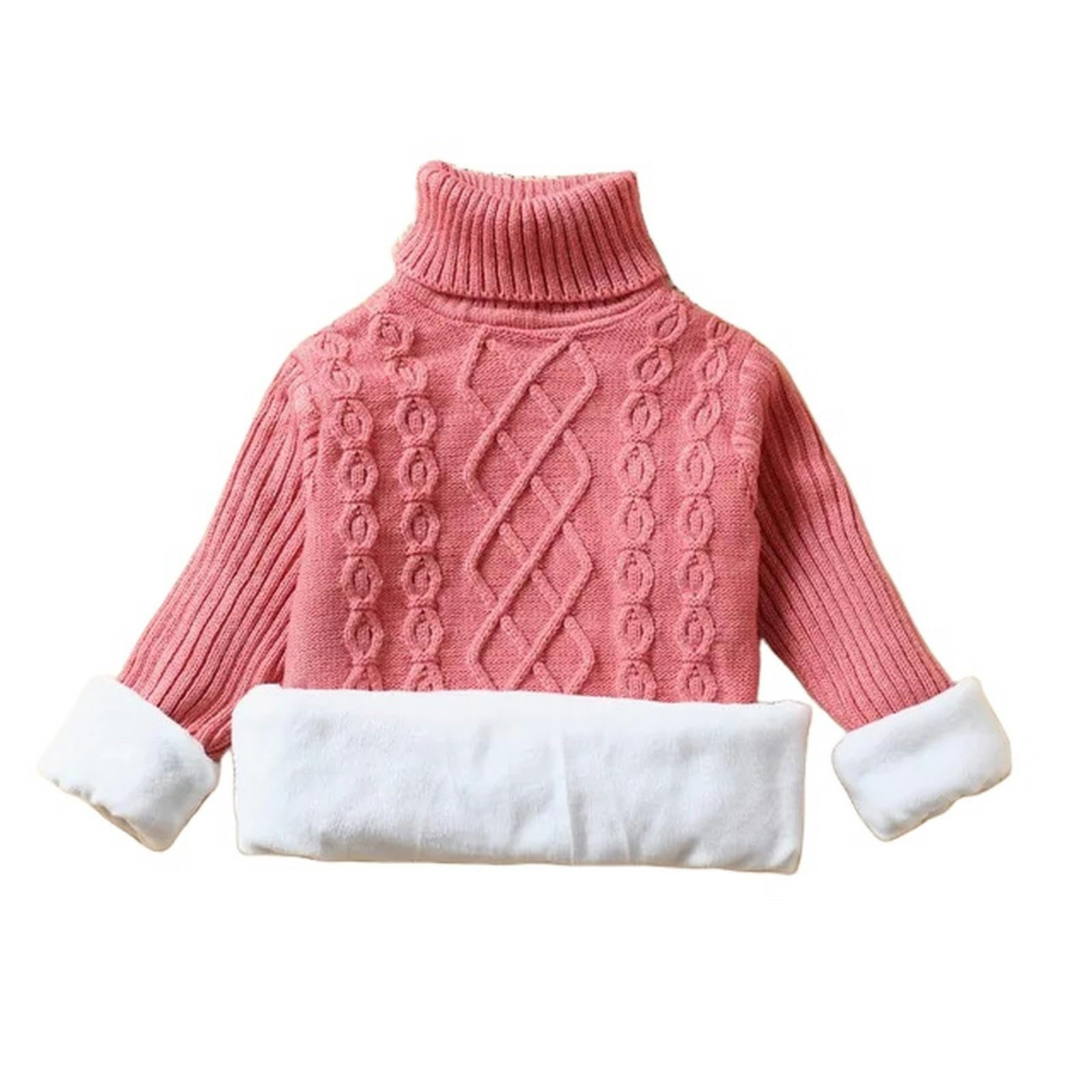 Zonto Ropa Interior de Invierno para niños Suéter De Cuello Alto para Niños De Invierno, Suéter De Otoño Engrosado De Terciopelo para Niños, Blusa para Niños, Ropa para Niños-N-9-10T (Talla 150)