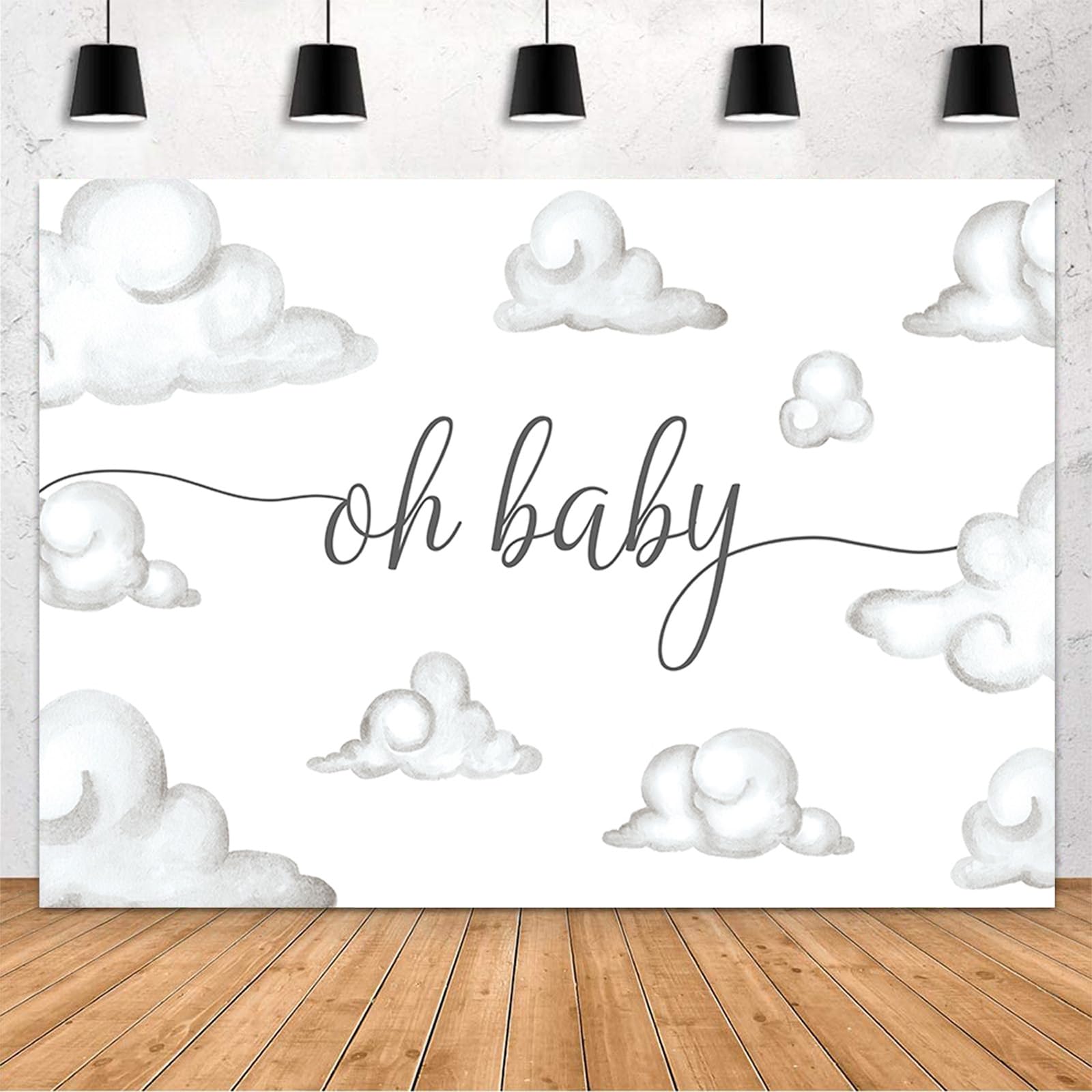 Accessoires de studio photo nuages blancs contre les murs vides