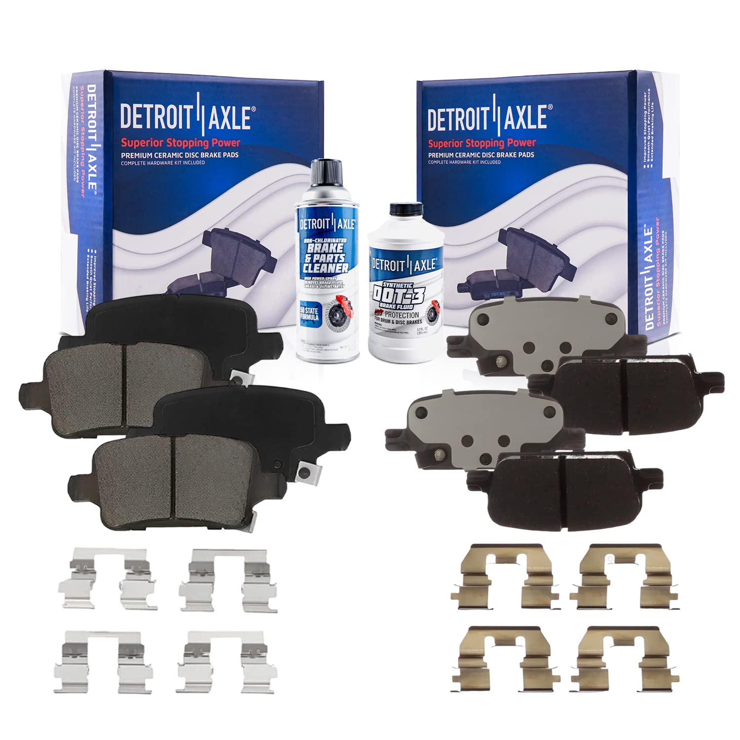 Detroit Axle - Brake Pads for 16-21 Chevy Malibu with Manual Parking Brake