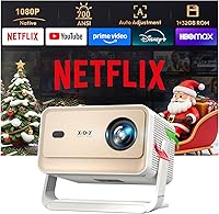 Vista 1 de 【Compatible with Netflix & Auto Focus】Xgody Gimbal N6 PRO 700 ANSI Native 1080P Smart Projector with WiFi 6 and Bluetooth, 4D Auto Keystone & Voice
