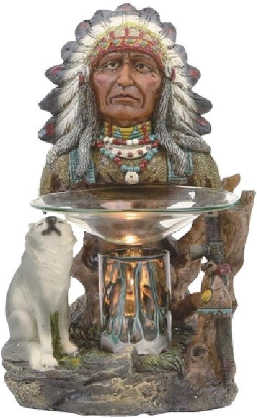 VCS Native Indian Polyresin Electric Tart/Oil Warmer with Dimmer Switch