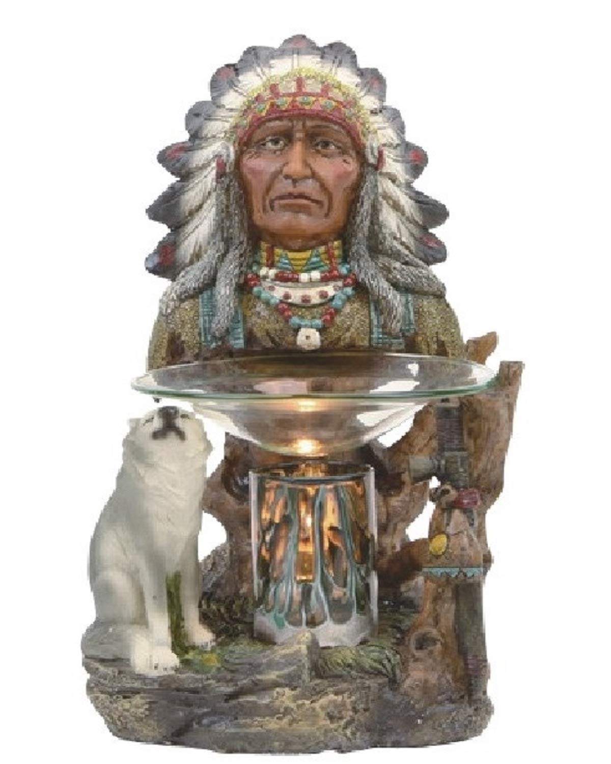 VCS Native Indian Polyresin Electric Tart/Oil Warmer with Dimmer Switch