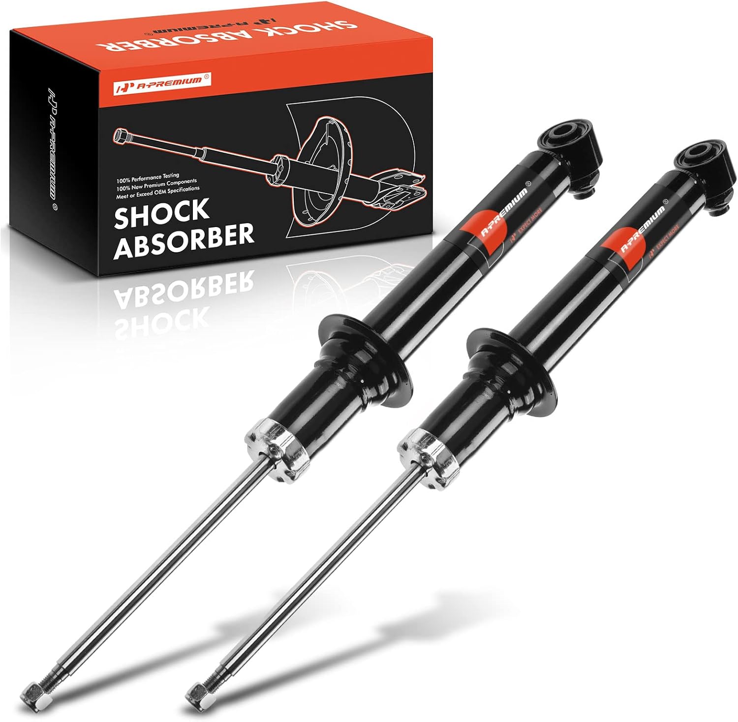 A-Premium Rear Shock Strut w/o Coil Spring Compatible with BMW 528i 11-13/xDrive 12-16, 535d/xDrive 14-16, 535i 11-13/xDrive 11-16, 550i/xDrive 11-16, w/o Electronic Suspension, 2-PC Set