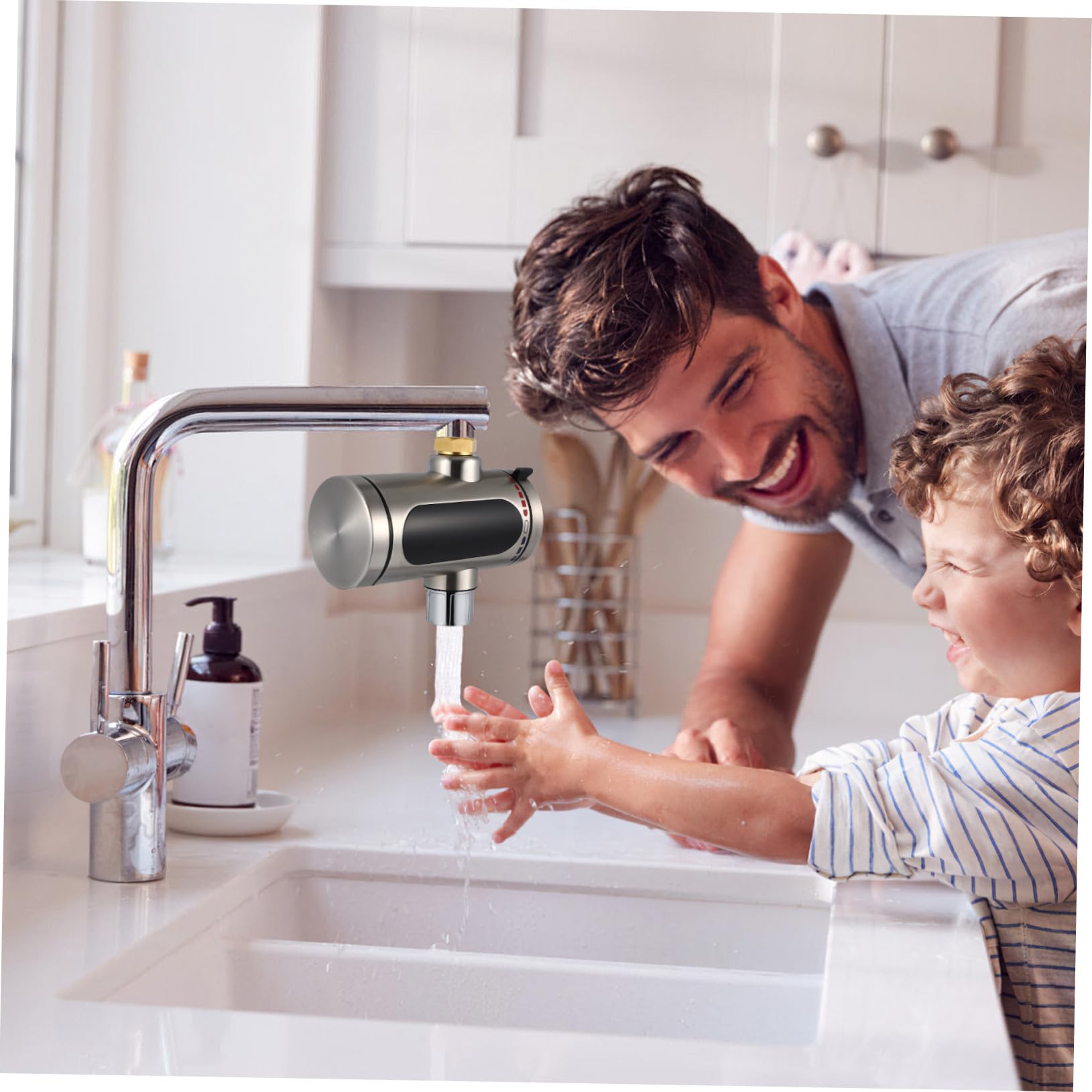 Tofficu Elektrischer Edelstahl Sofort Wasserhahn Led Digitalanzeige Warmwasserbereiter Küchen Und Badarmatur Für Garten Terrasse