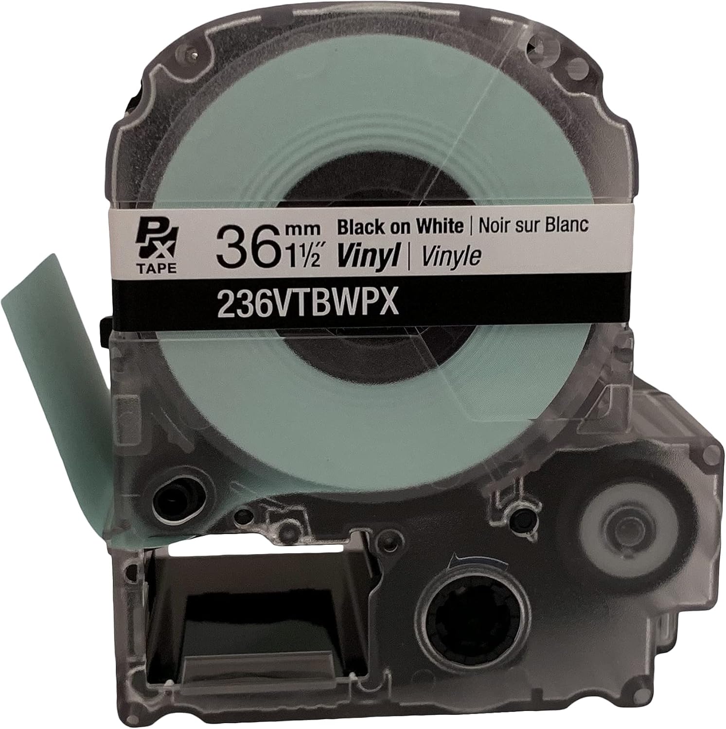 LABELWORKS 236VTBWPX Tape Cartridge - Black on White Flexible and Durable Vinyl Industrial Label Maker Tape - 1.5" (36MM) Wide, 22.9 ft - Image 3
