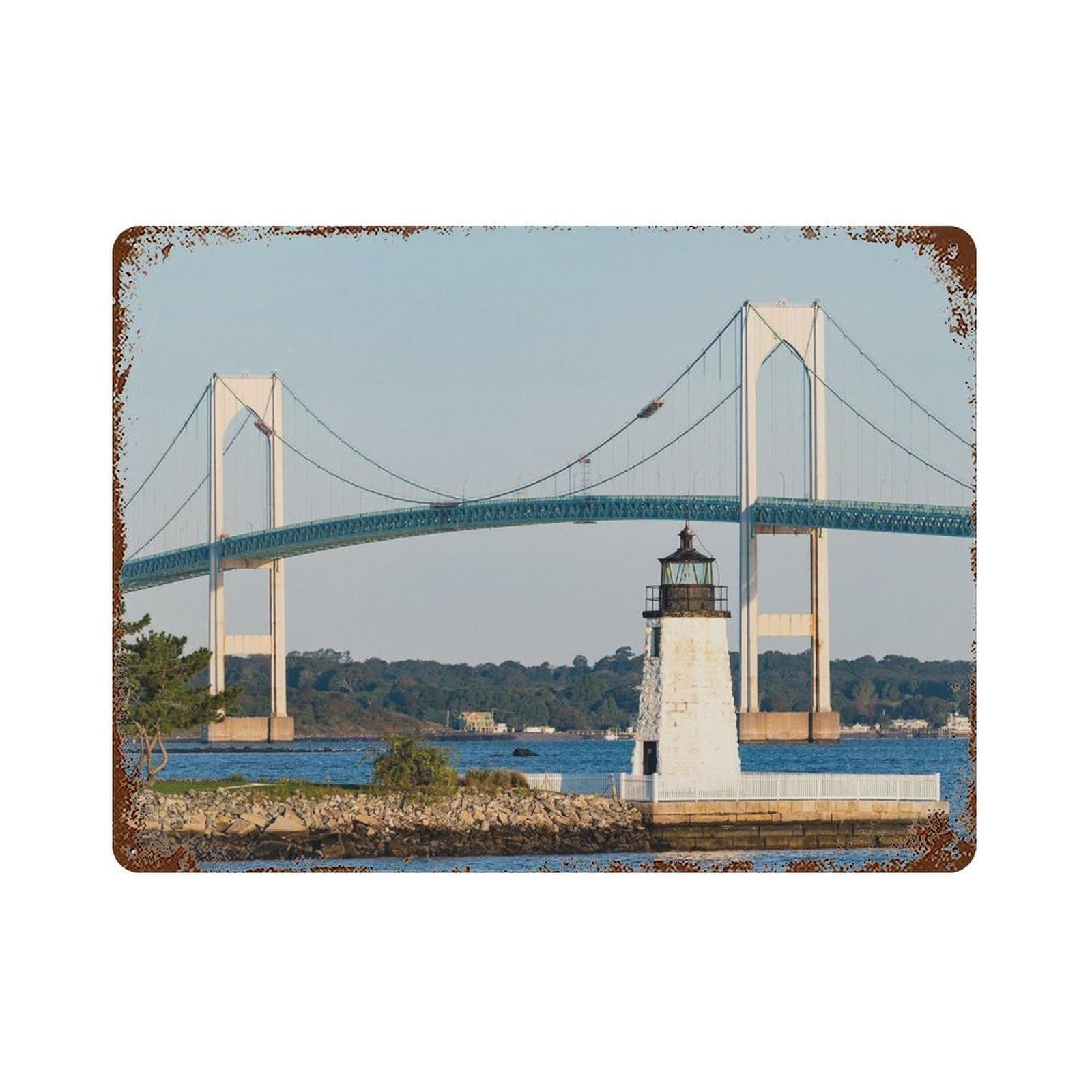 xiaoxiaoshen Real Photo Newport Decor Rhode Island USA Wall Decor Art Metal Tin Poster Modern Home Decor Art Home Bar Shop Decorations Vintage Sign 30x40cm