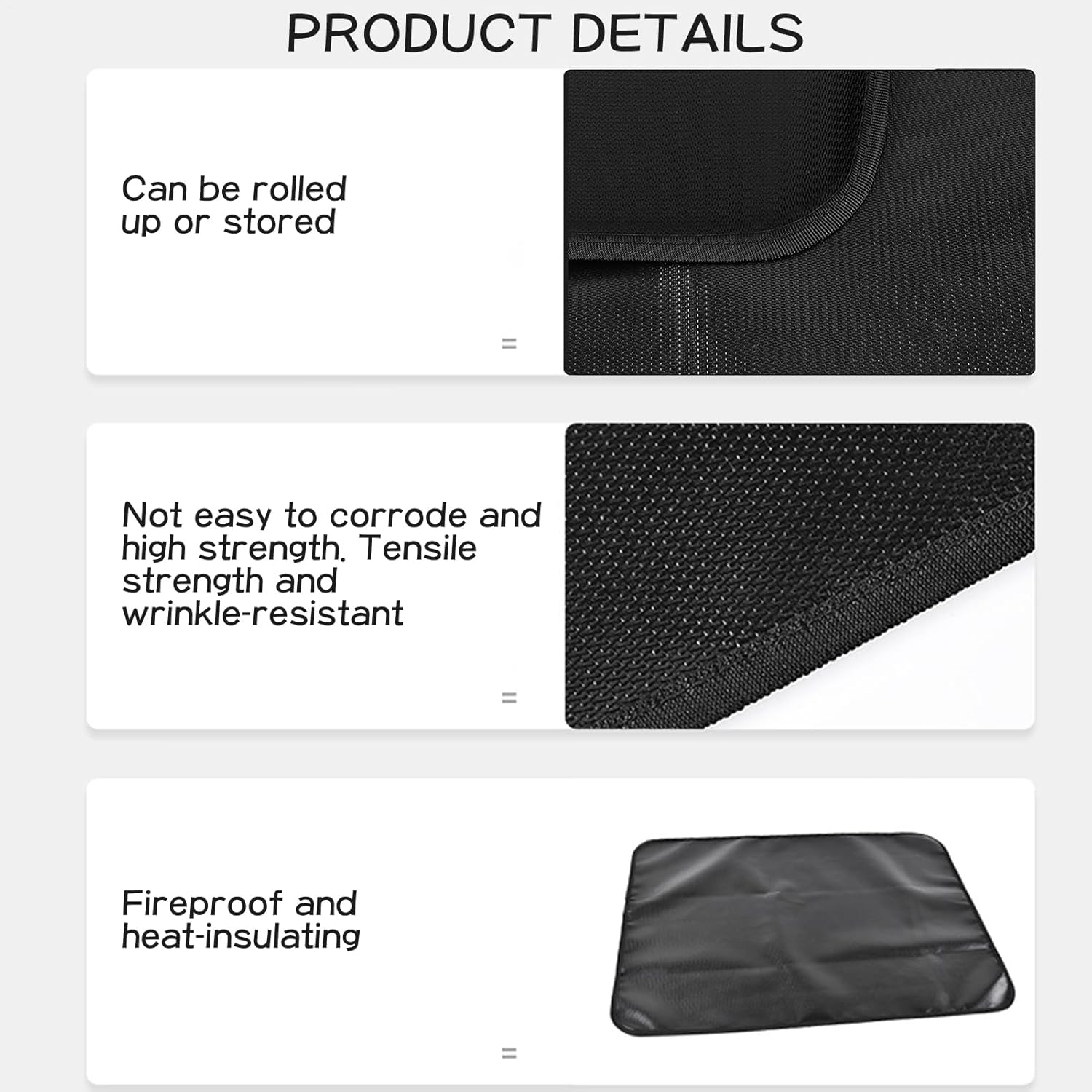Fire Boxes Mat - BBQ Grill Mat | Under Grill Mats | Waterproof Cover Protector | Double Sided Fire Resistant Pad For Cover