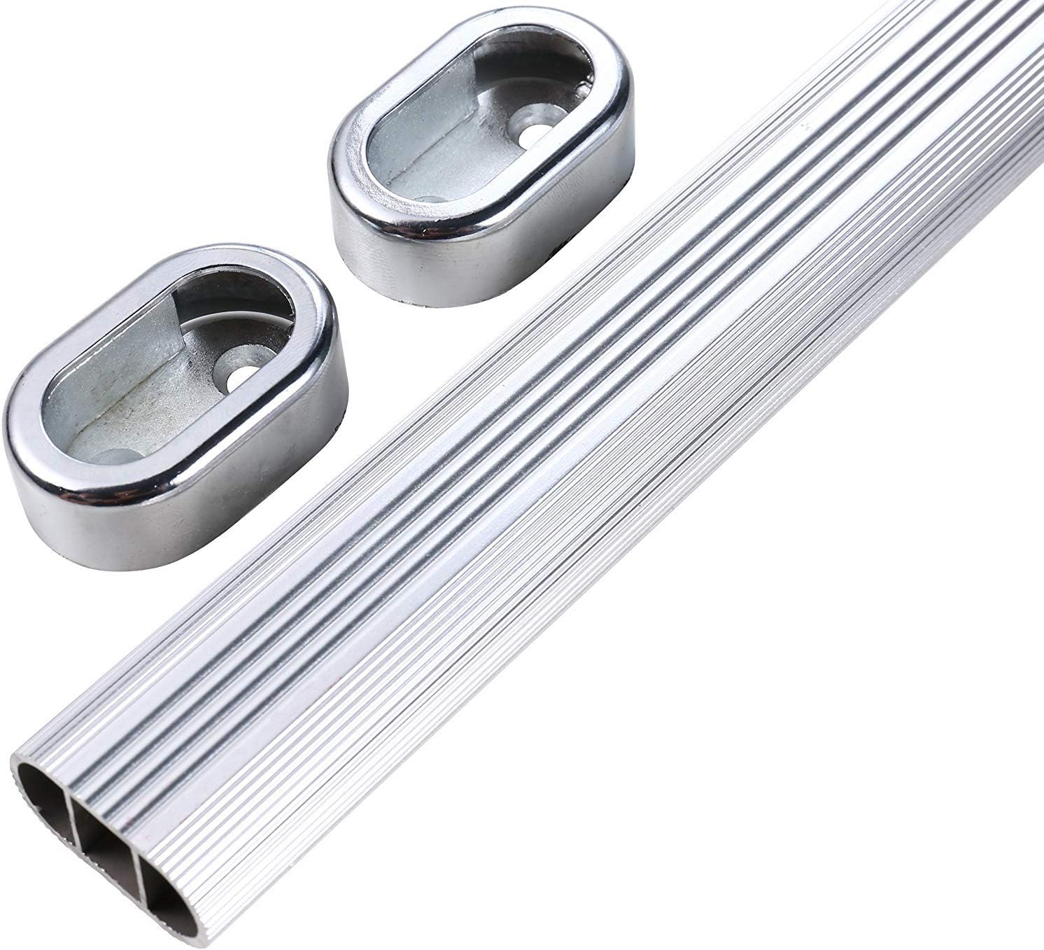 UHPPOTE Oval Closet Rod End Support For 15x30mm Rods (Pack Of 2