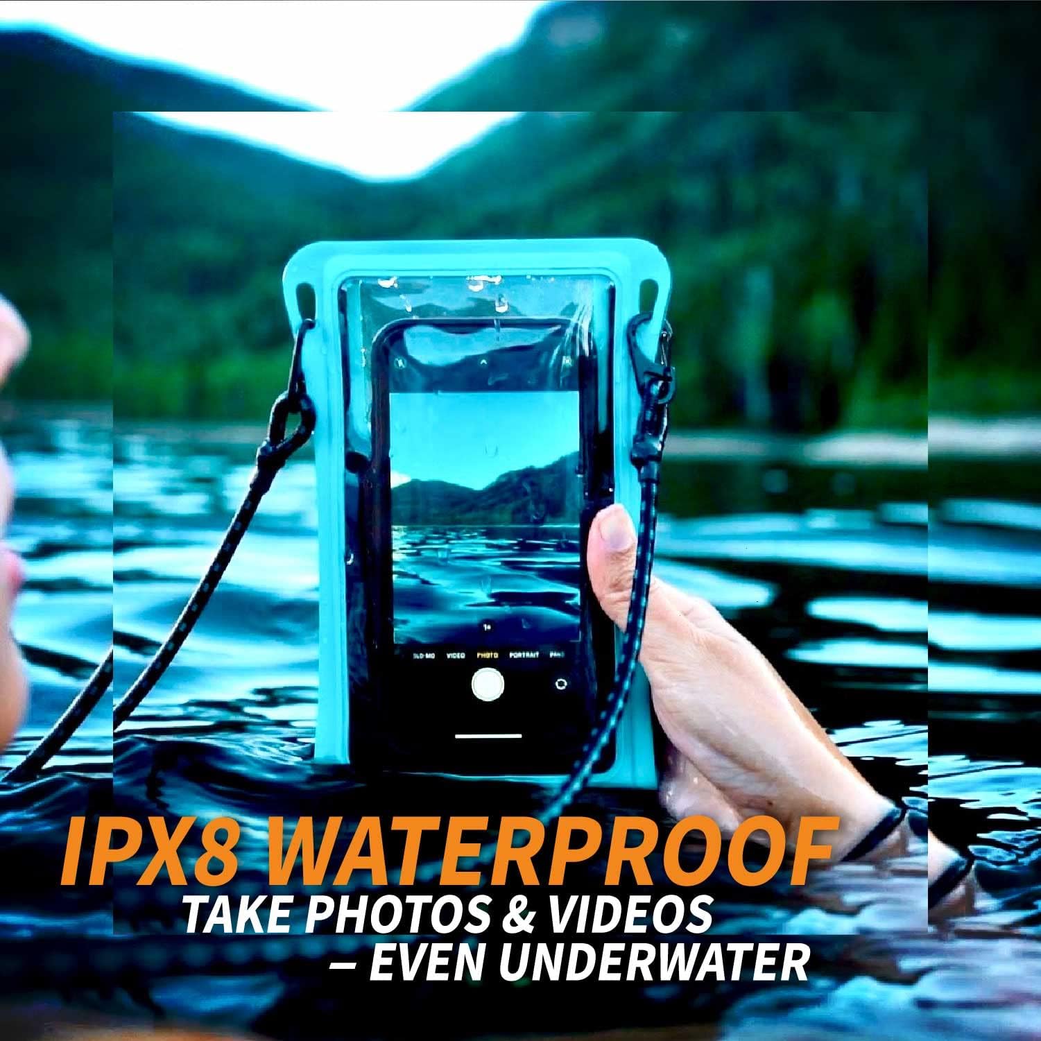 Waterpockets Stash7 Custodia impermeabile per telefono | L'unica custodia per telefono Adventure Grade per iPhone 6 6 Plus 7 7 Plus 8 8 Plus XS XS Max XR 11 11 Pro Max Galaxy S9+ S10+