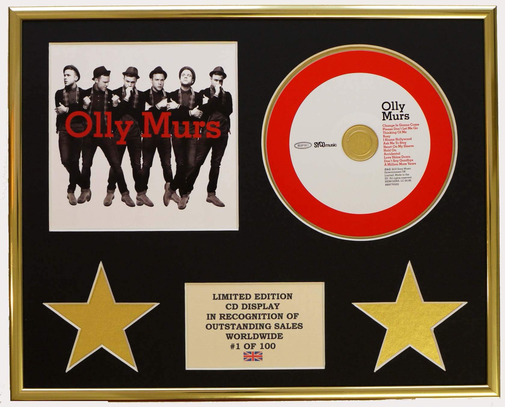 OLLY MURS/CD DISPLAY/LIMITED EDITION/COA/OLLY MURS