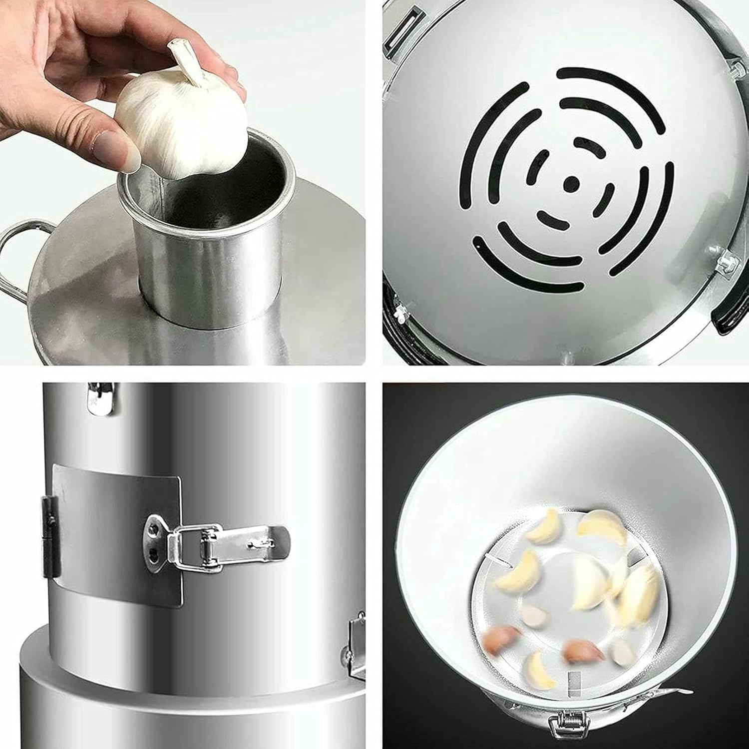 Commercial Garlic Peeling Machine 200W Garlic Peeler Machine 30KG/H Electric Garlic Separating MachineStainless Steel Garlic Peeler for Home and Commercial
