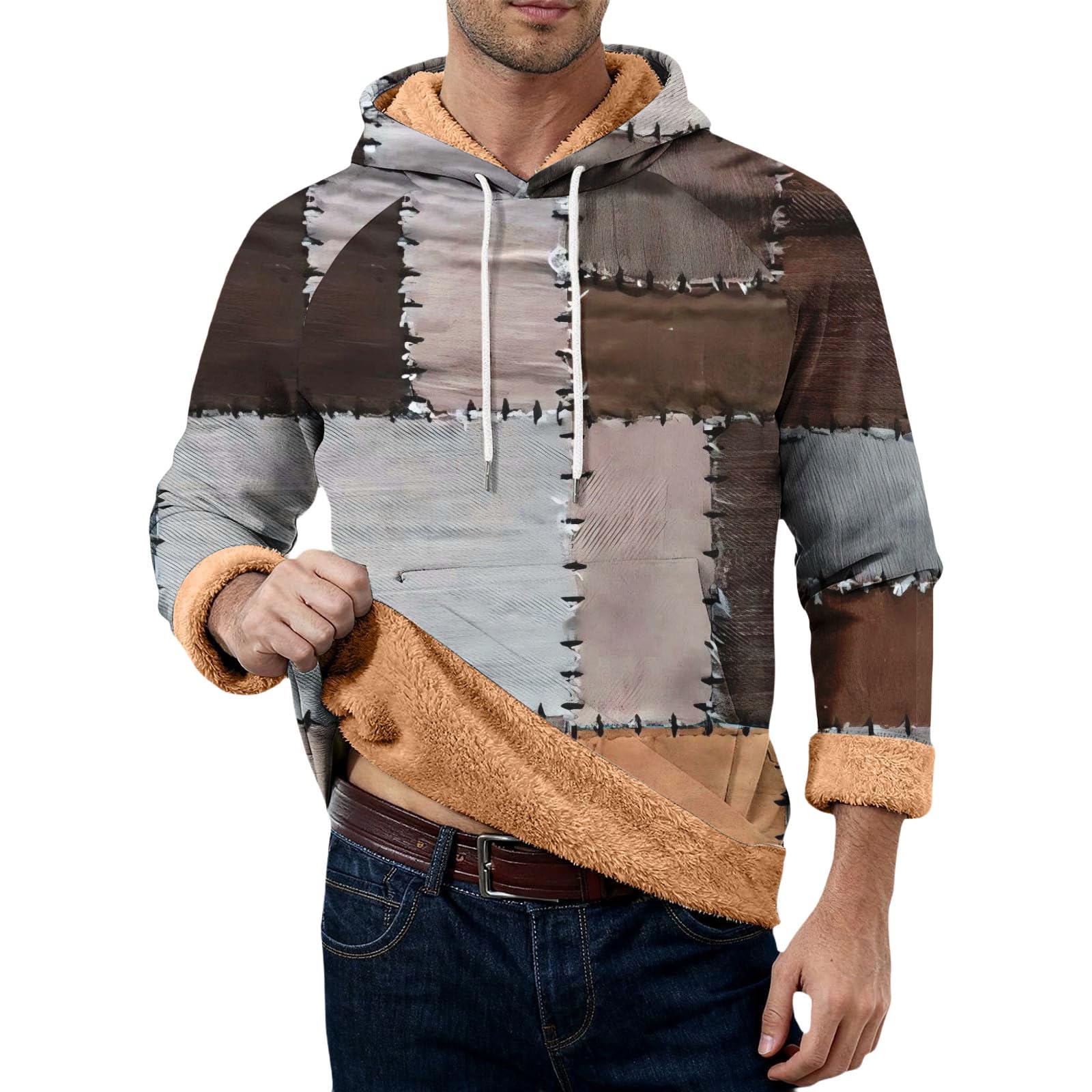 Sudadera de invierno roja hombre larga para caminatas y rutinas diarias al aire libre 5