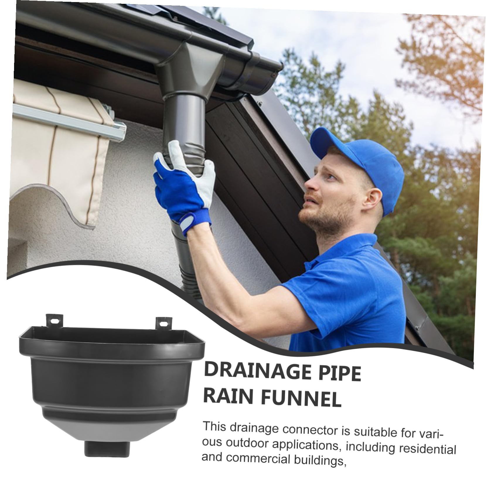 Toddmomy Cubo De Agua De Lluvia Para Techo Desviador De Drenaje De Canaleta Adaptador De Bajante De Recolección De Agua De Lluvia Canaleta De Plástico Pvc