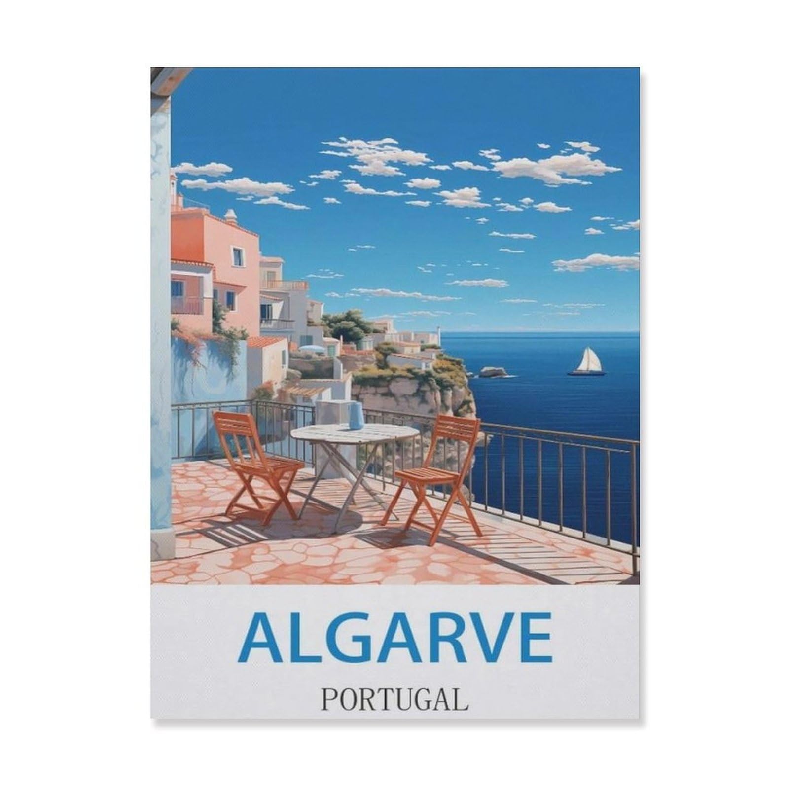 Funny Metal Tin Sign Wall Decor，Algarve Portugal(15x30cm）